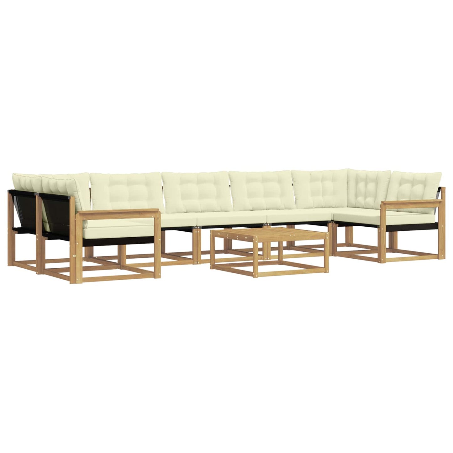 Outdoor-Sofagarnitur 8 pcs Weiß und Creme 79 x 79 x 37 cm