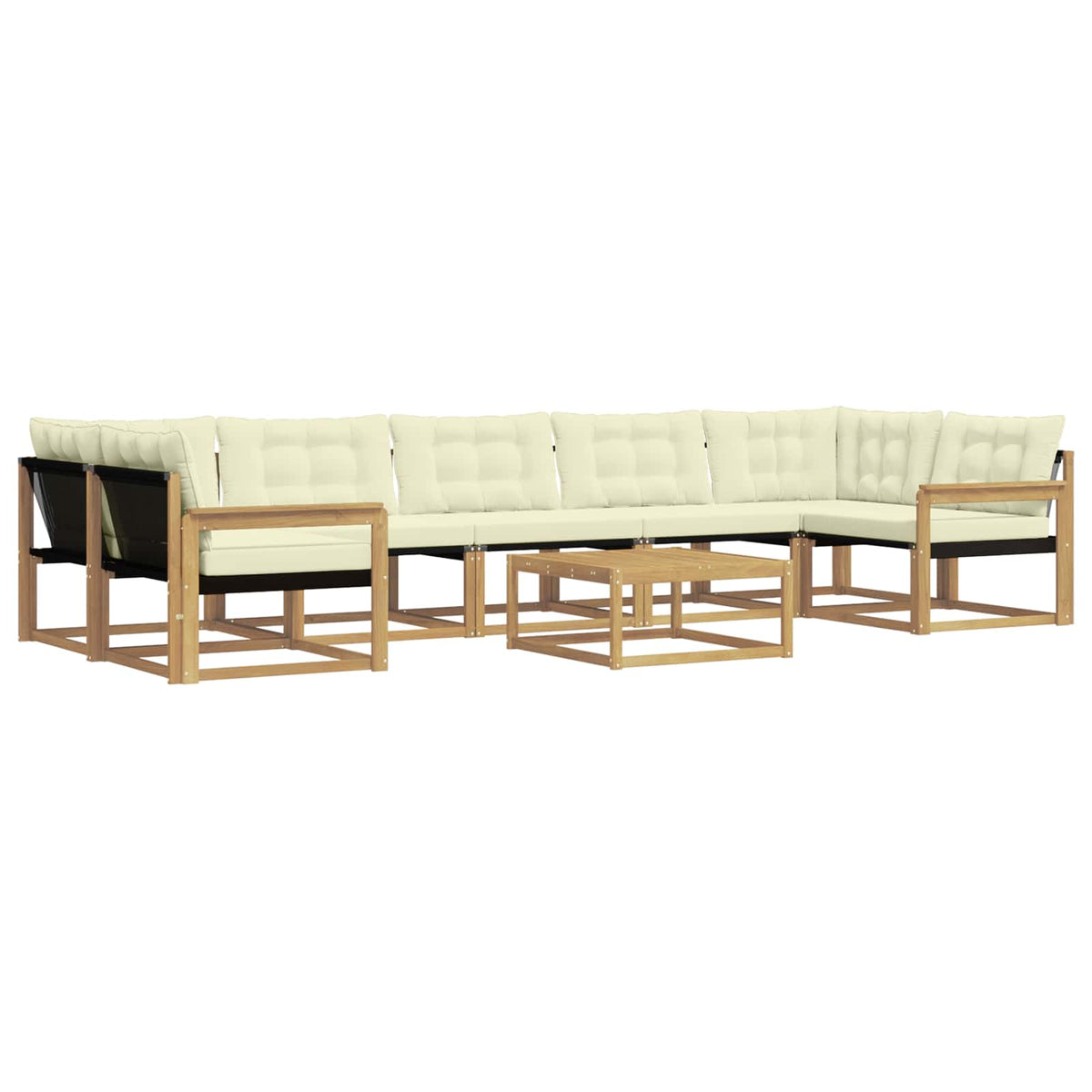Outdoor-Sofagarnitur 8 stk. Weiß und Creme