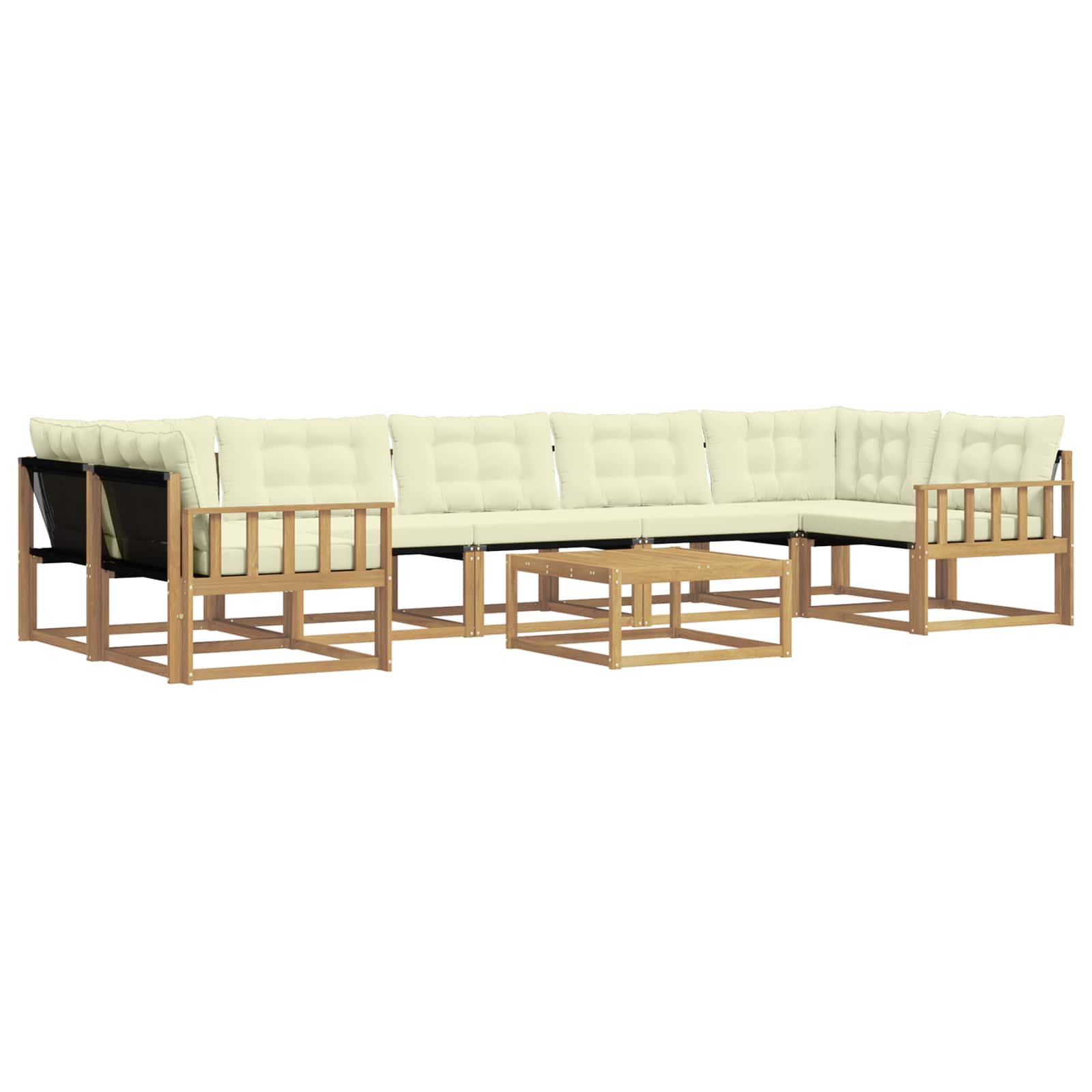 Outdoor-Sofagarnitur 8 pcs Weiß und Creme 79 x 79 x 37 cm
