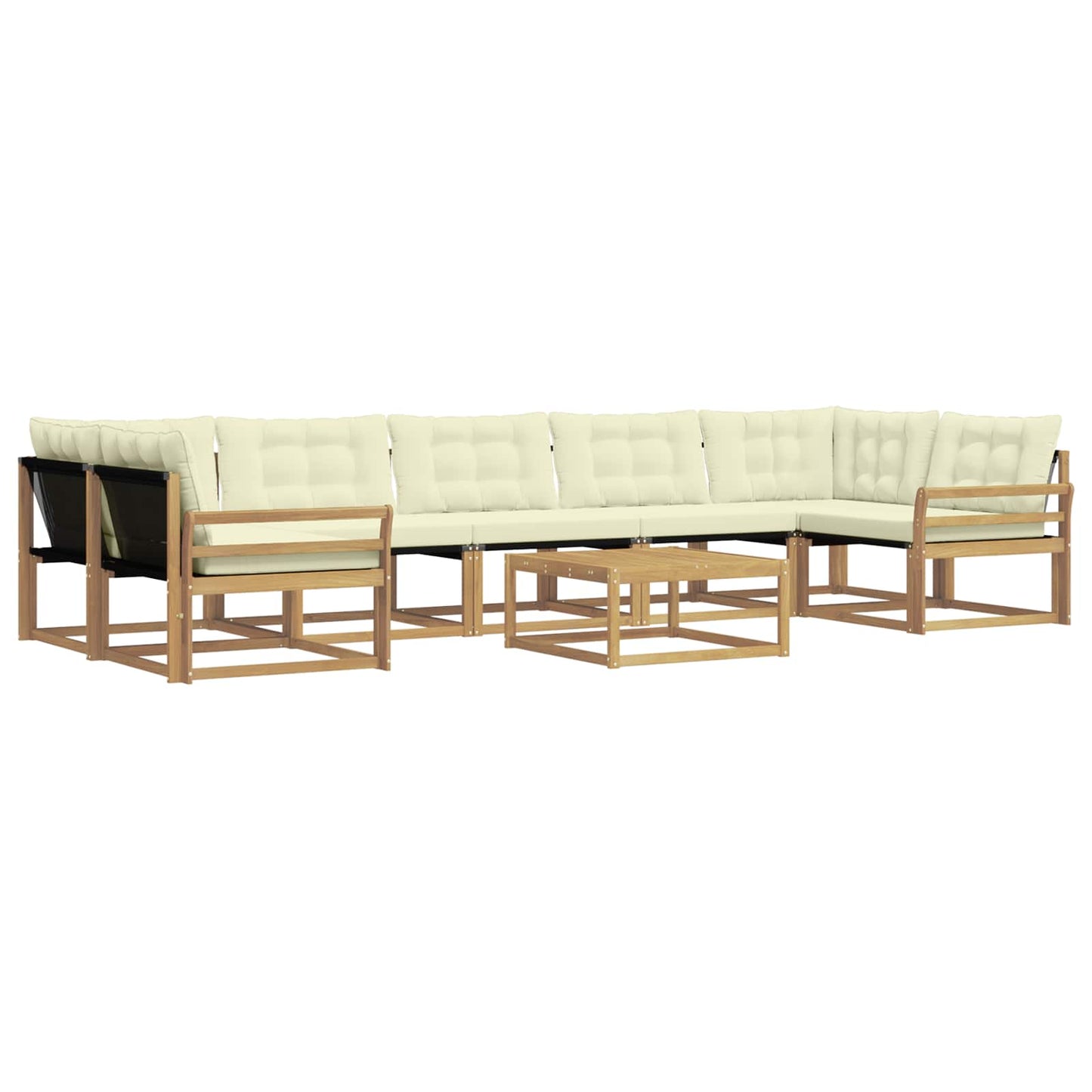 Outdoor-Sofagarnitur 8 pcs Weiß und Creme 79 x 79 x 37 cm