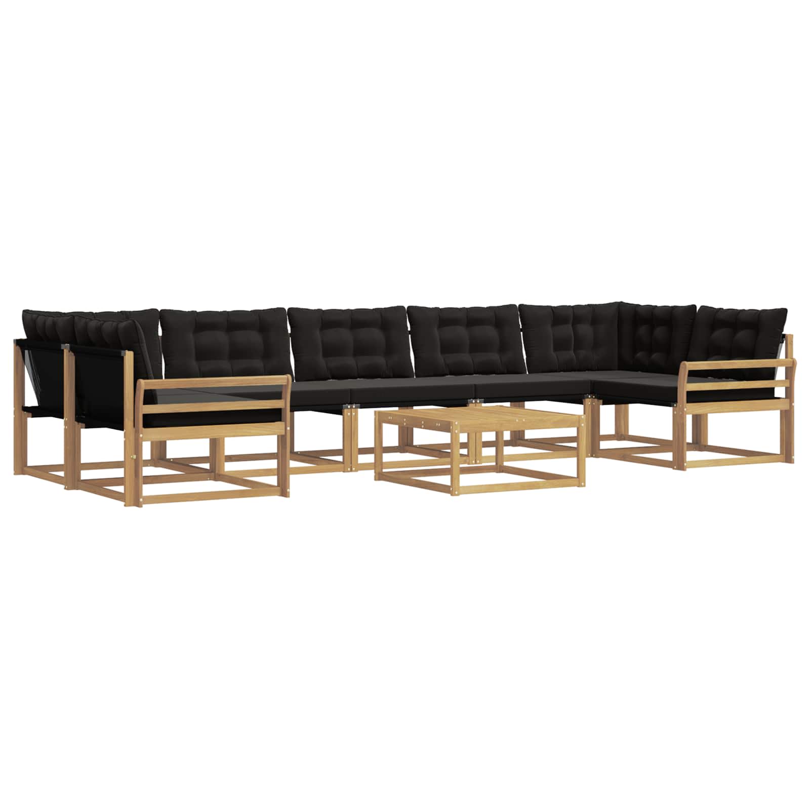 Outdoor-Sofagarnitur 8 pcs Weiß und Schwarz 79 x 79 x 37 cm