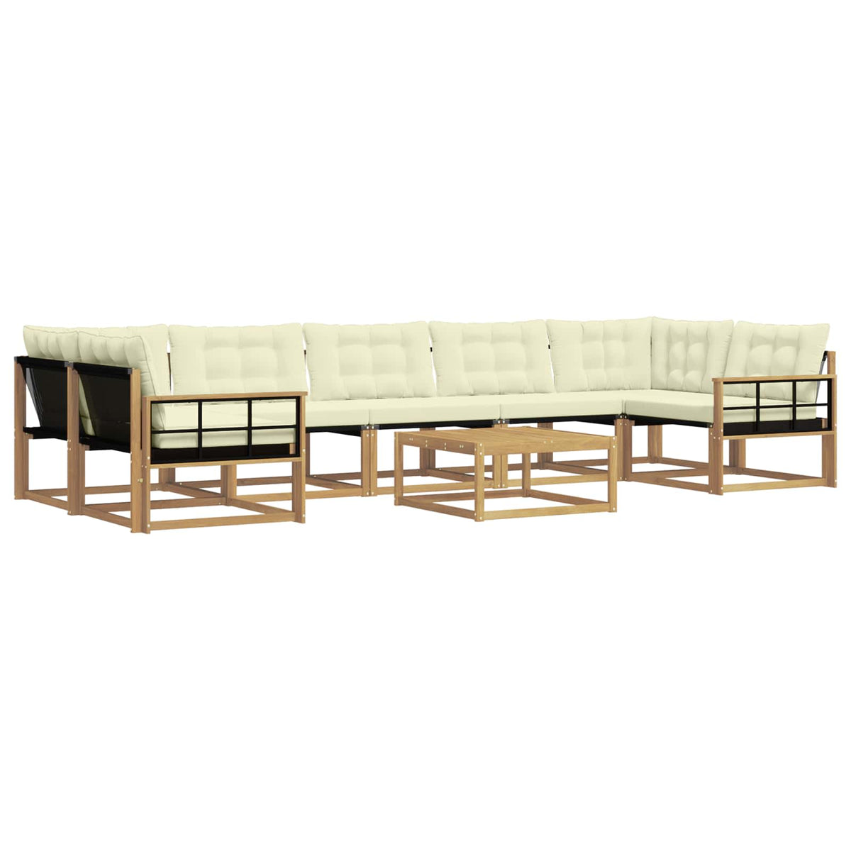Outdoor-Sofagarnitur 8 stk. Weiß und Creme