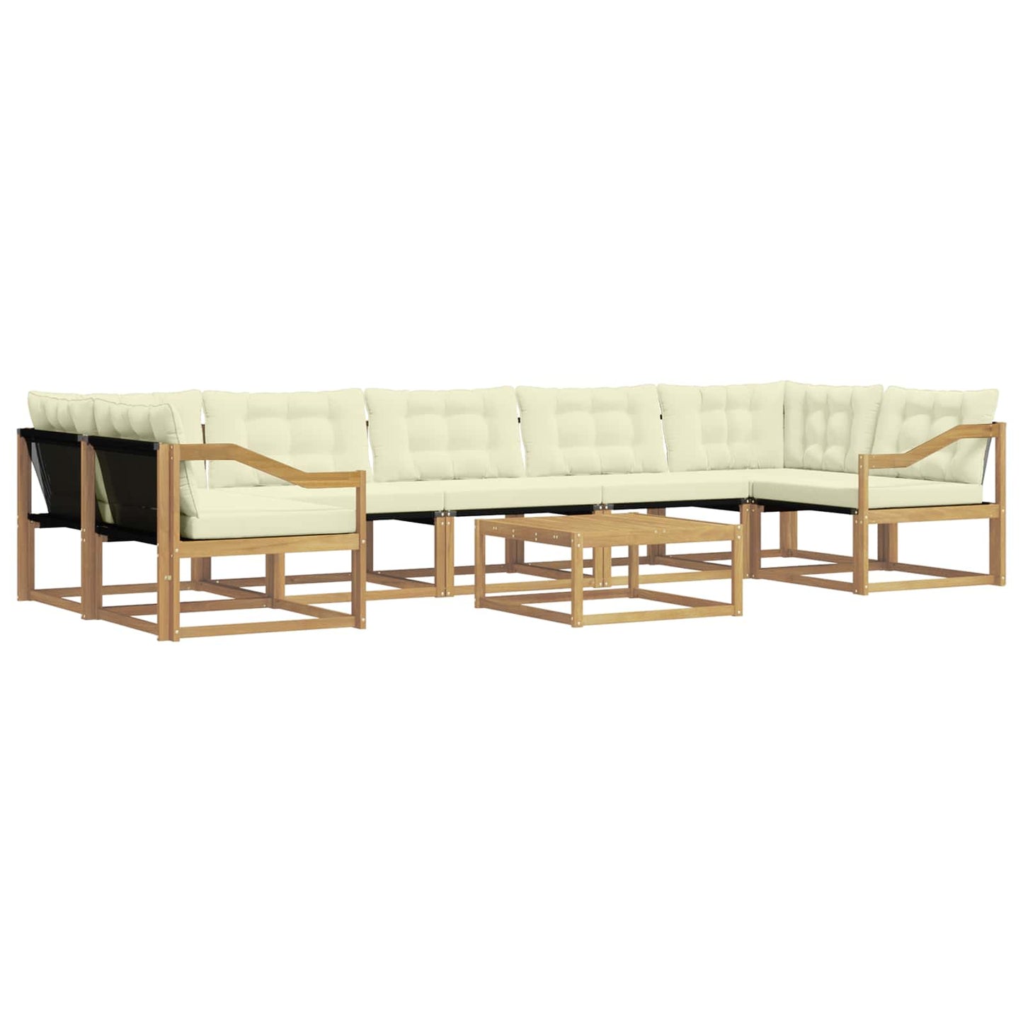 Outdoor-Sofagarnitur 8 pcs Weiß und Creme 79 x 79 x 37 cm