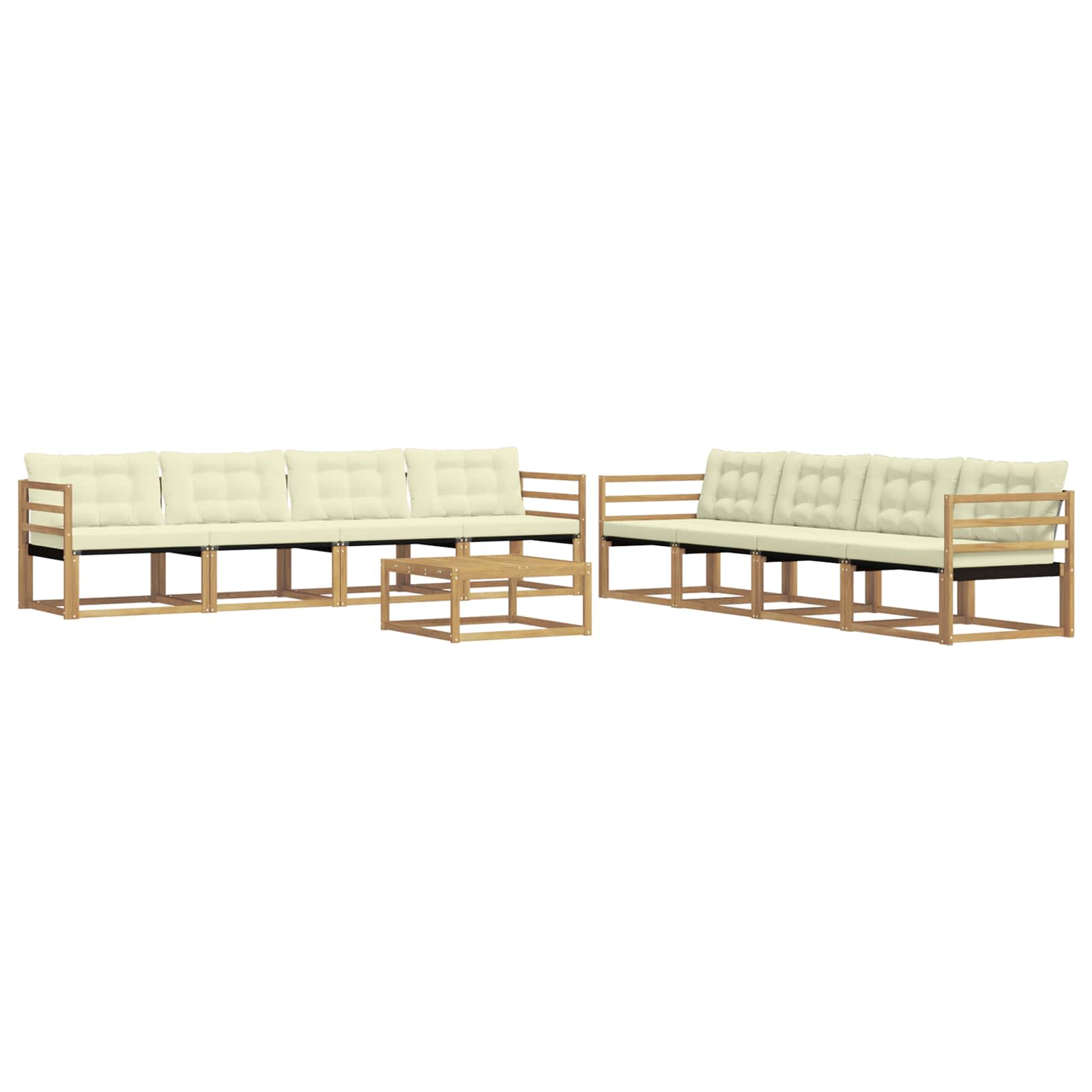 Outdoor-Sofagarnitur 9 pcs Weiß und Creme 79 x 79 x 37 cm