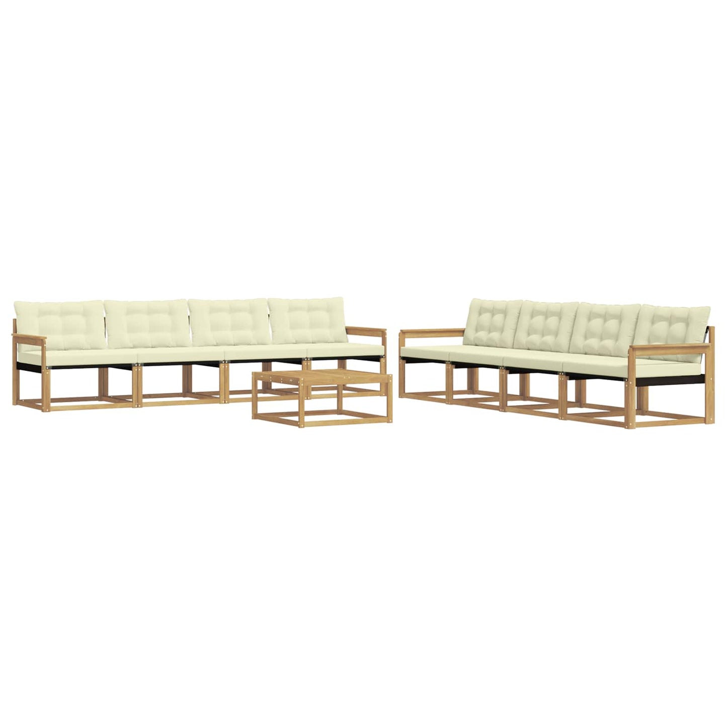 Outdoor-Sofagarnitur 9 pcs Weiß und Creme 79 x 79 x 37 cm