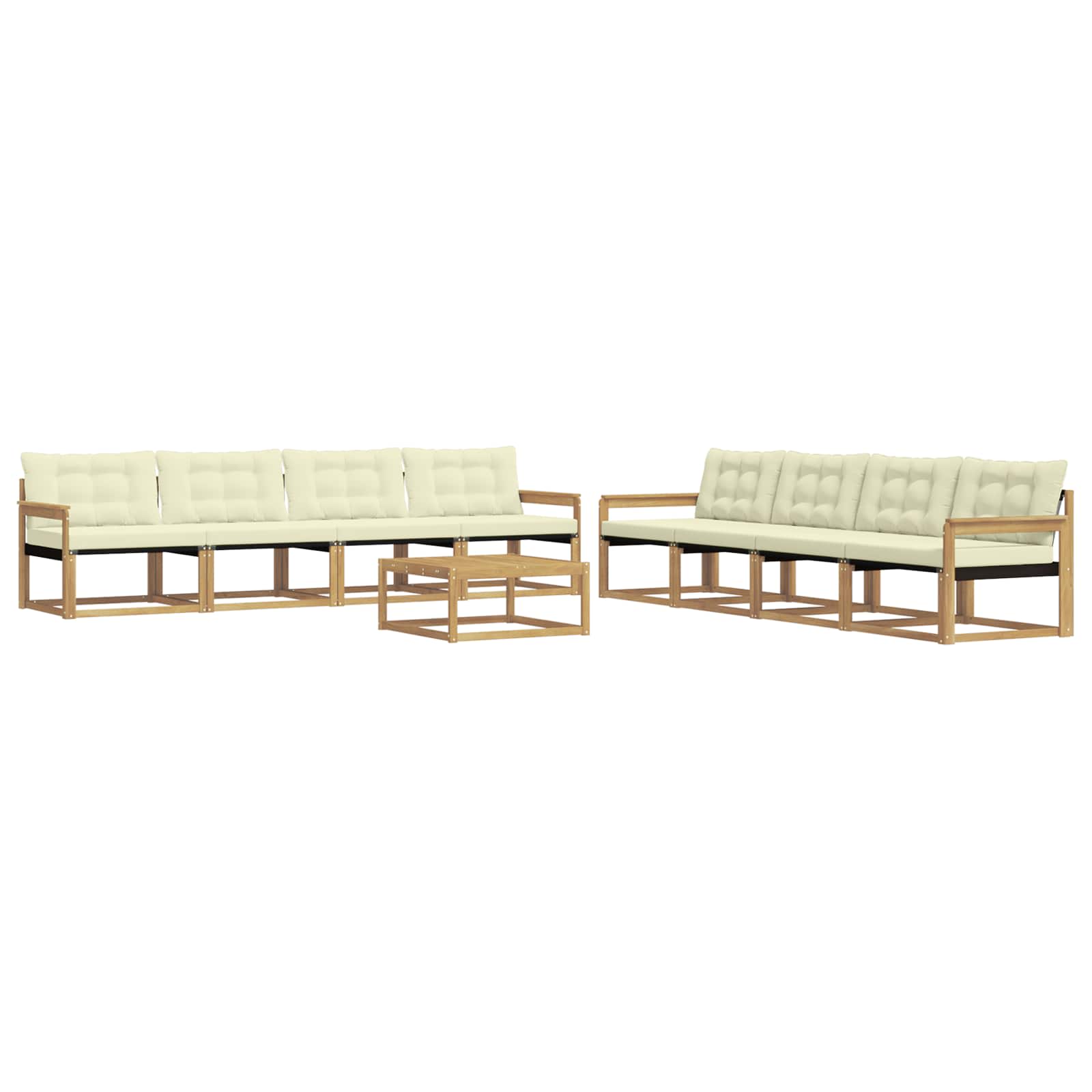 Outdoor-Sofagarnitur 9 pcs Weiß und Creme 79 x 79 x 37 cm