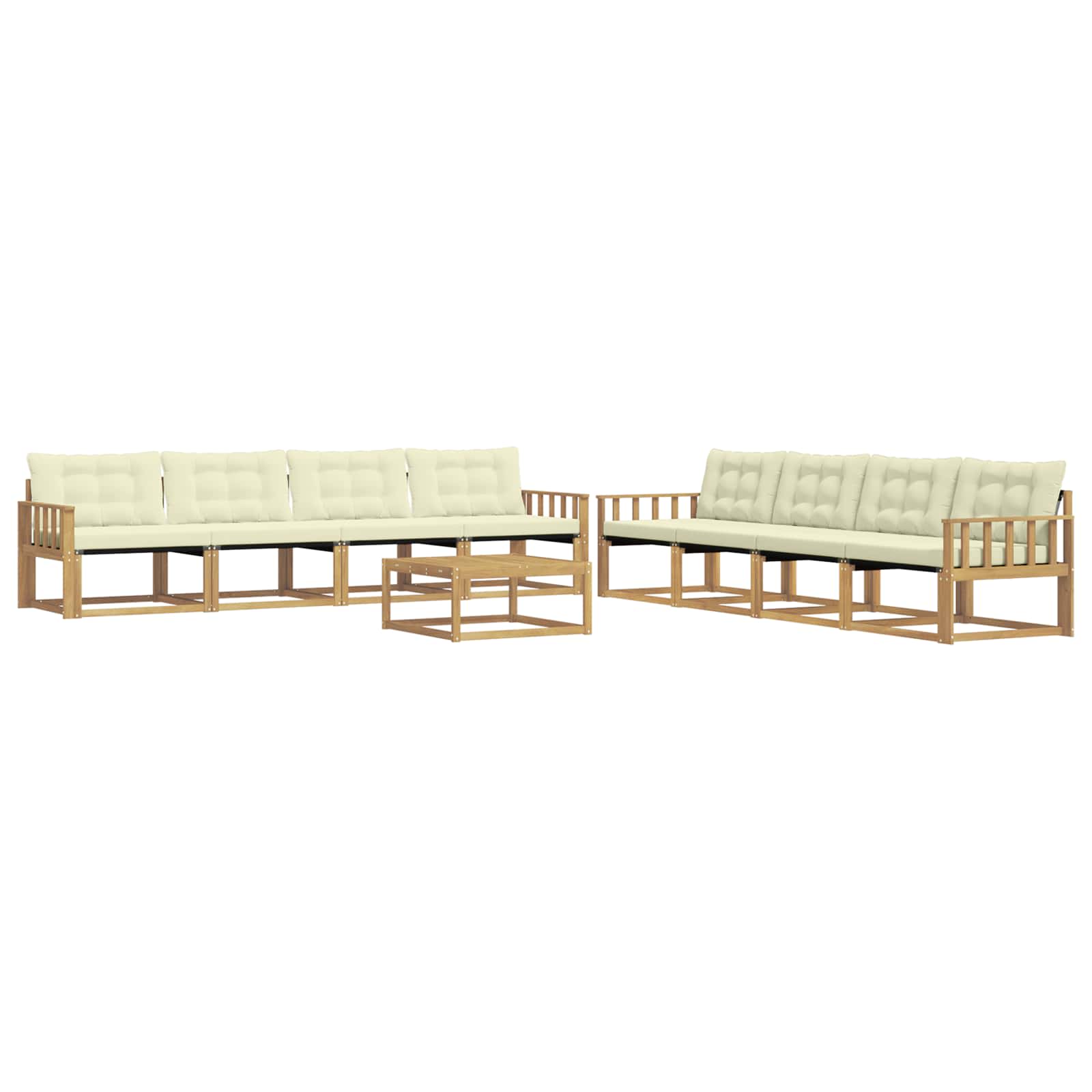 Outdoor-Sofagarnitur 9 pcs Weiß und Creme 79 x 79 x 37 cm