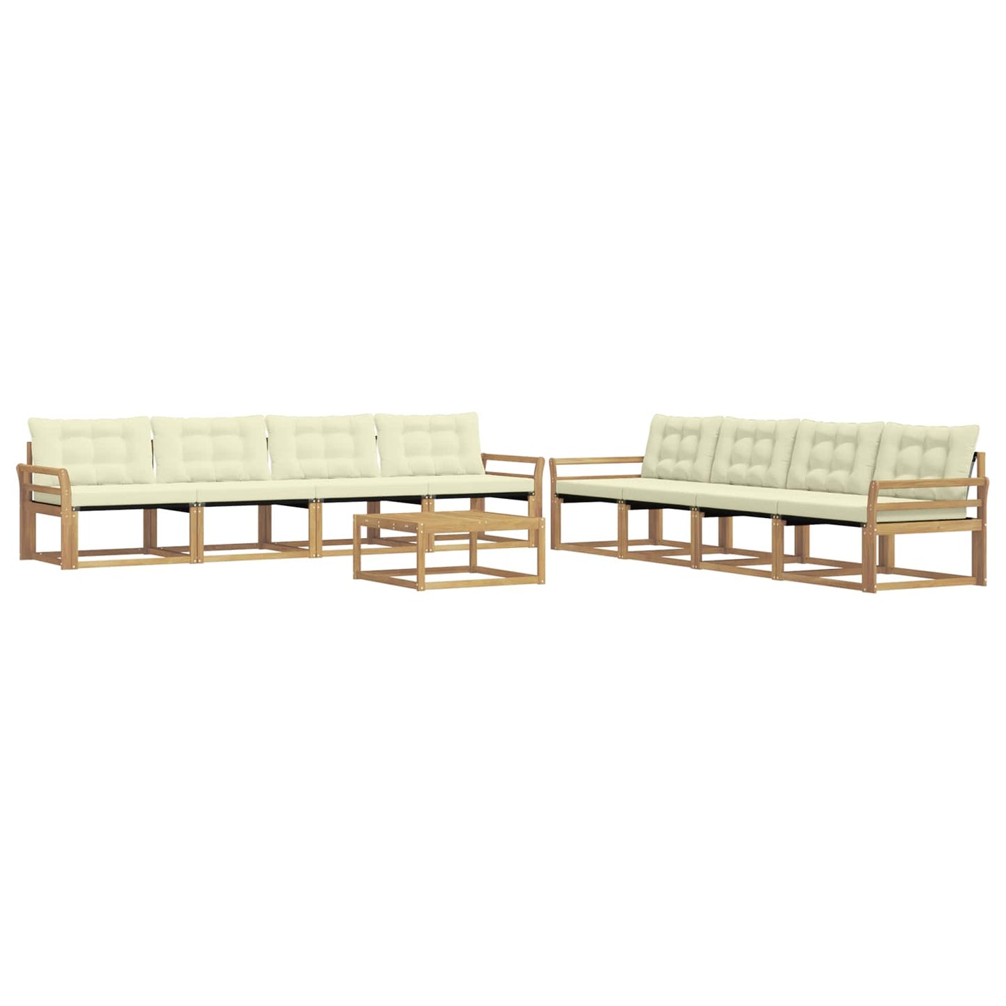 Outdoor-Sofagarnitur 9 pcs Weiß und Creme 79 x 79 x 37 cm