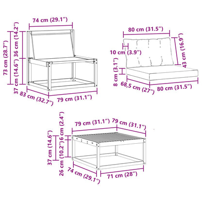 Outdoor-Sofagarnitur 9 stk. Weiß und Creme