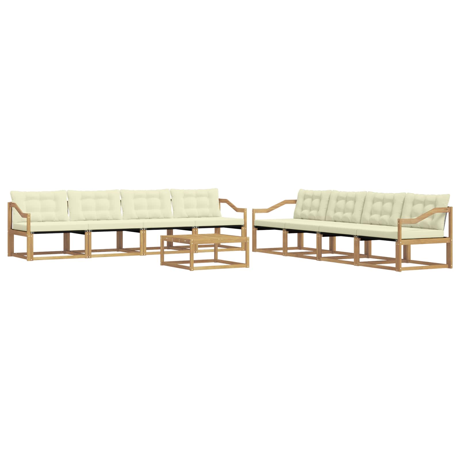 Outdoor-Sofagarnitur 9 pcs Weiß und Creme 79 x 79 x 37 cm
