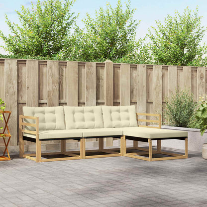 Outdoor-Sofagarnitur 4 stk. Weiß und Creme