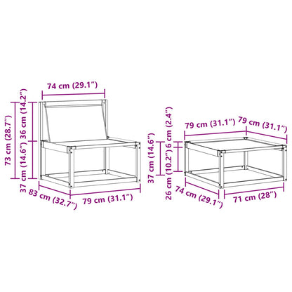 Outdoor-Sofagarnitur 4 stk. Weiß und Creme