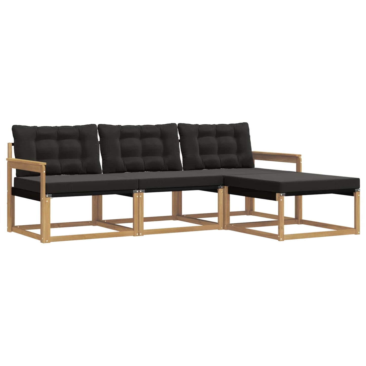 Outdoor-Sofagarnitur mit Kissen 4 pcs Weiß und Schwarz