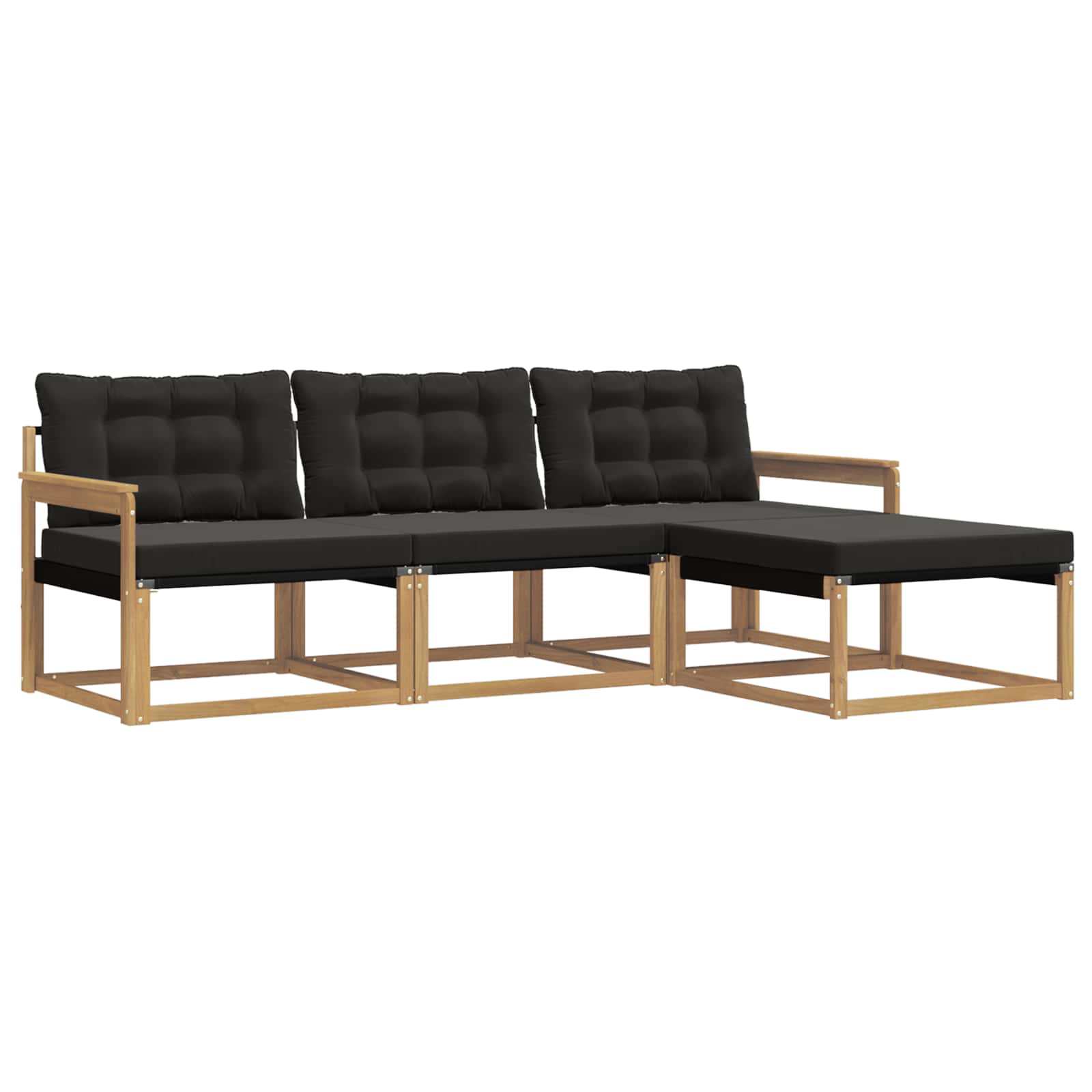 Outdoor-Sofagarnitur mit Kissen 4 pcs Weiß und Schwarz