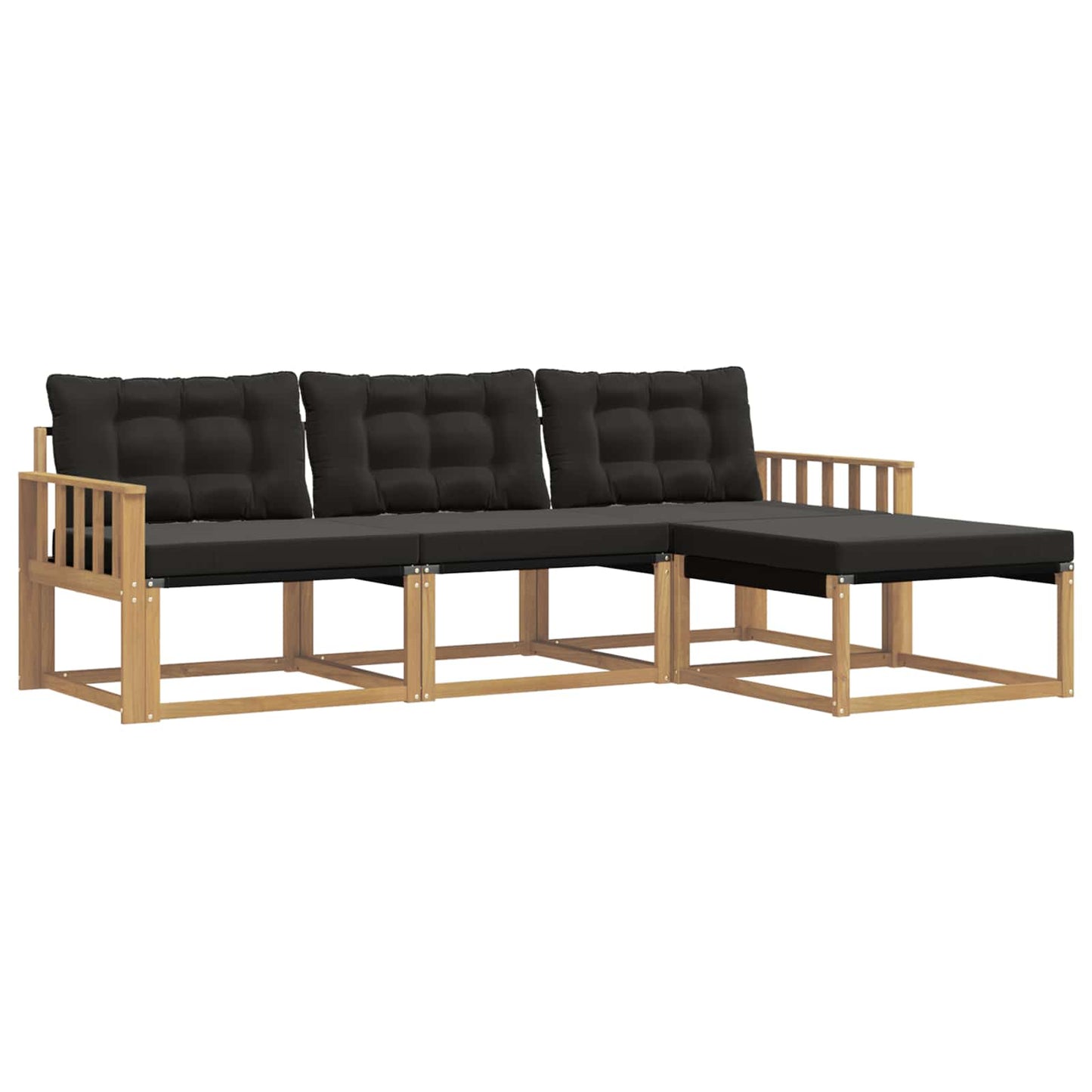 Outdoor-Sofagarnitur mit Kissen 4 pcs Weiß und Schwarz