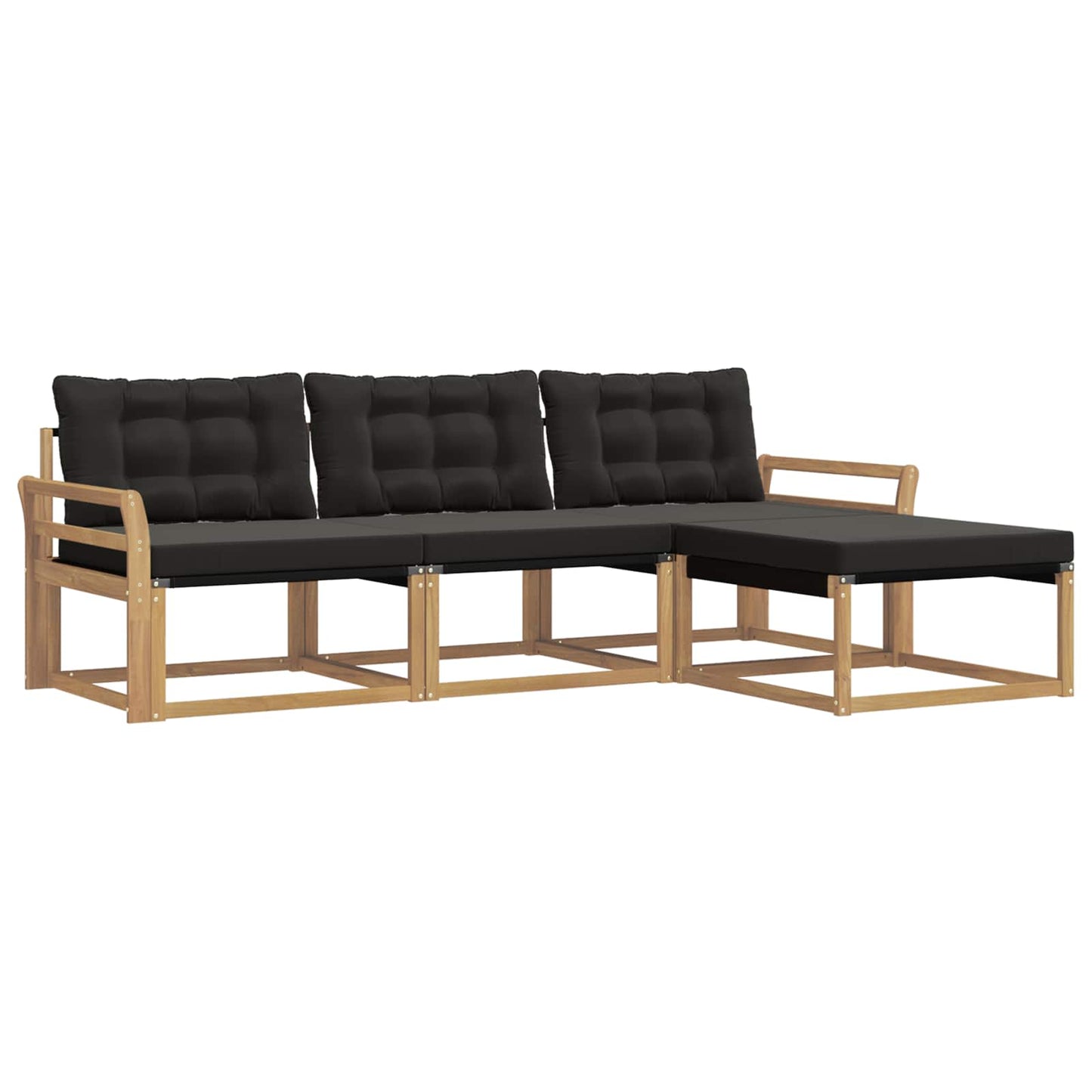 Outdoor-Sofagarnitur mit Kissen 4 pcs Weiß und Schwarz