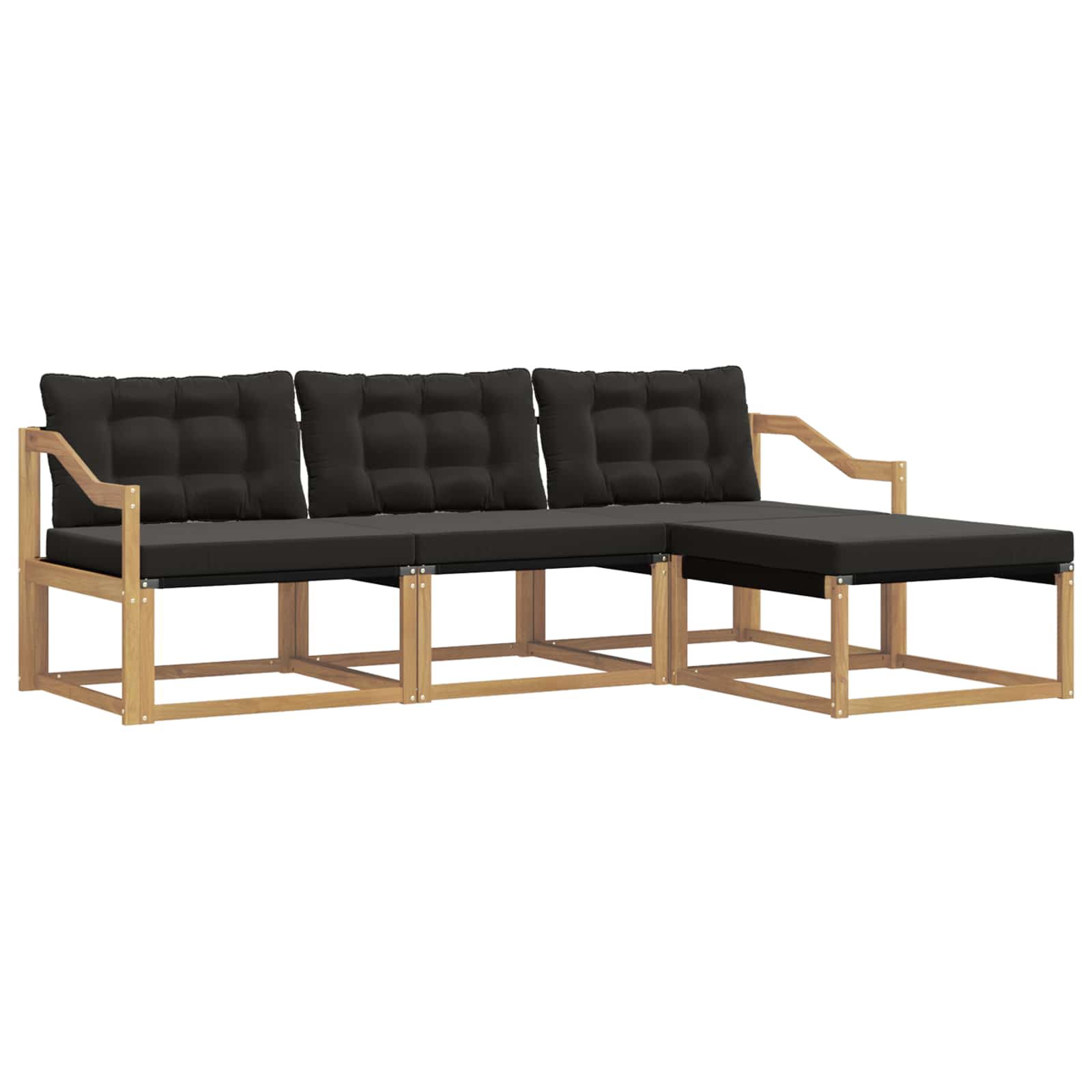 Outdoor-Sofagarnitur mit Kissen 4 pcs Weiß und Schwarz