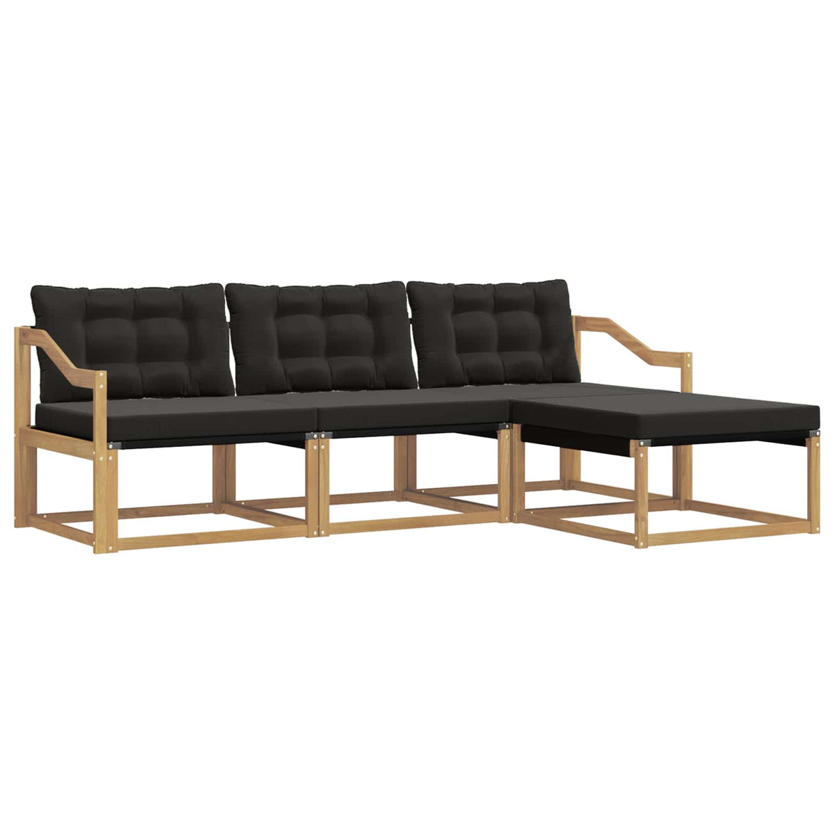 Outdoor-Sofagarnitur 4 stk. Weiß und Schwarz