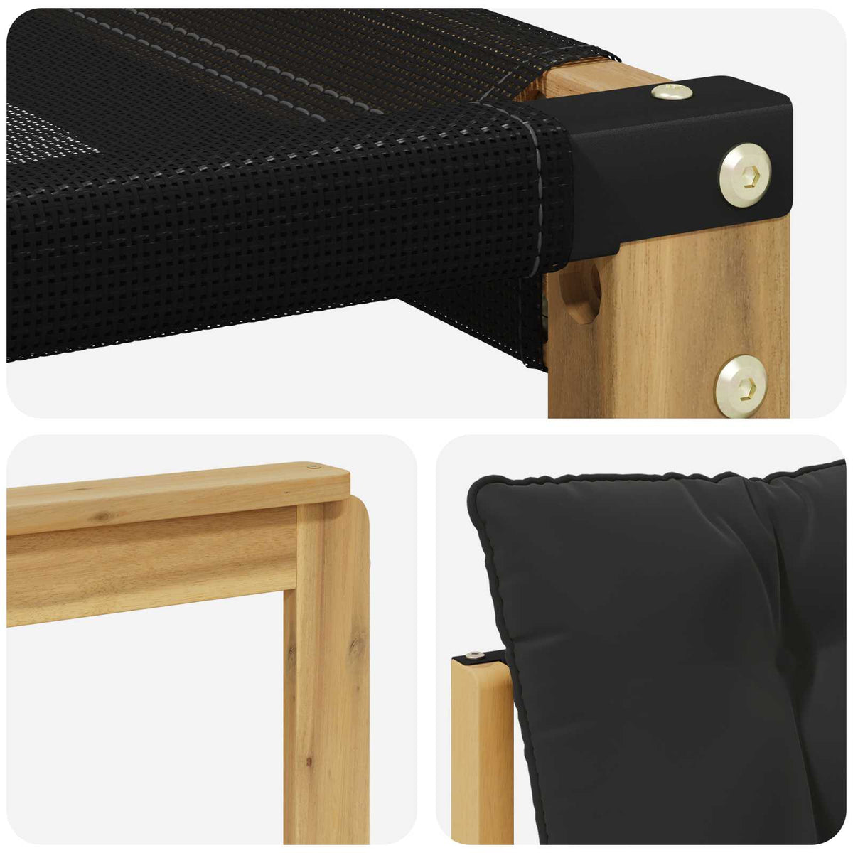 Outdoor-Sofagarnitur 5 stk. Weiß und Schwarz