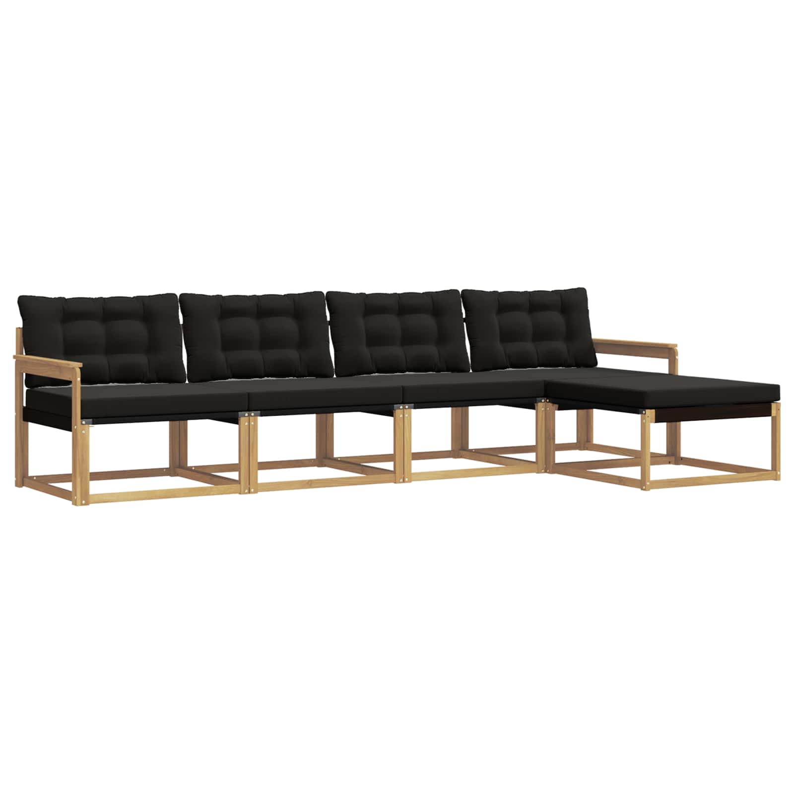 Outdoor-Sofagarnitur mit Kissen 5 pcs Weiß und Schwarz