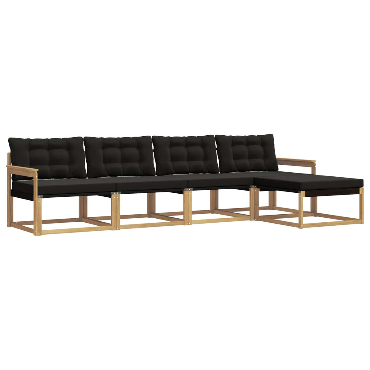 Outdoor-Sofagarnitur 5 stk. Weiß und Schwarz
