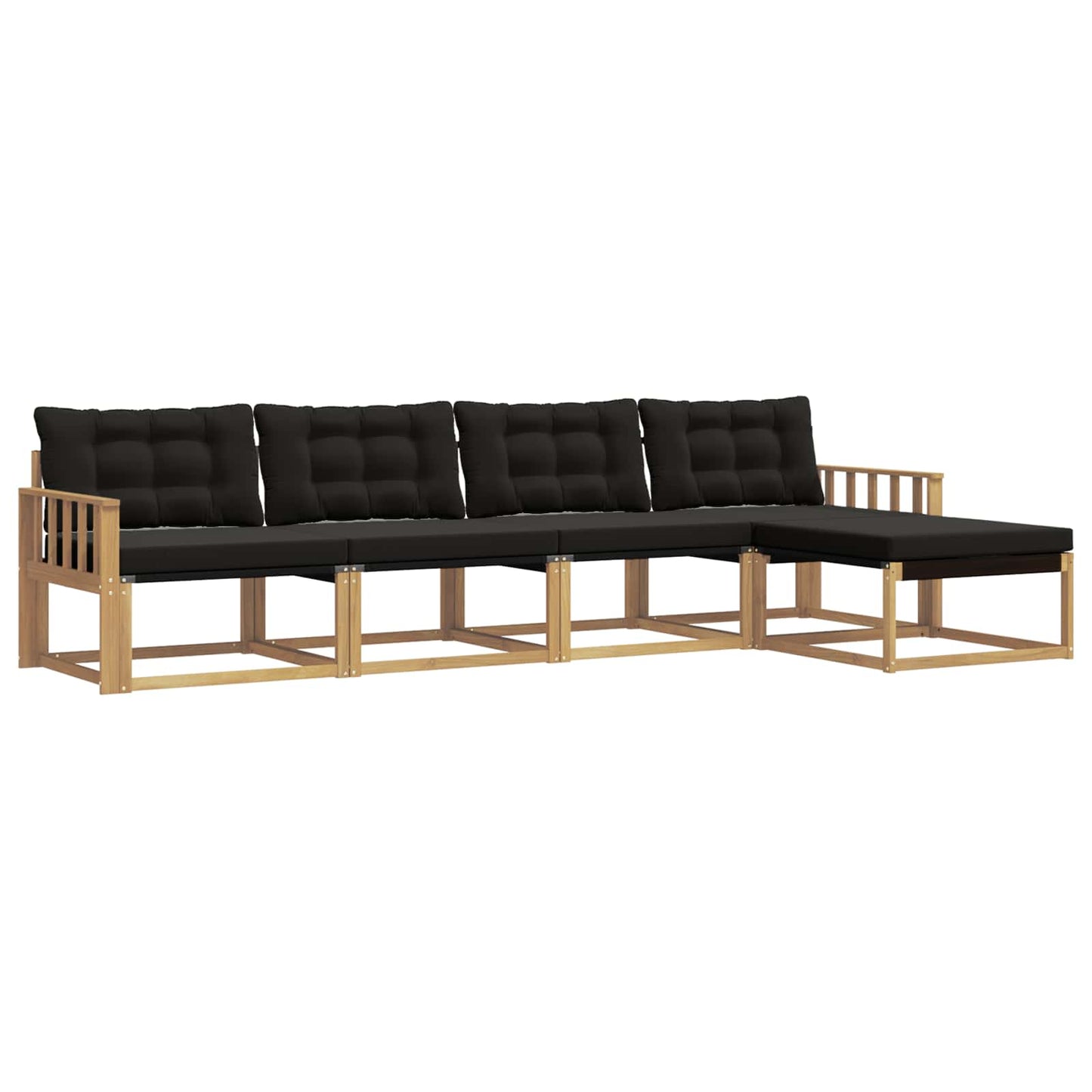 Outdoor-Sofagarnitur mit Kissen 5 pcs Weiß und Schwarz