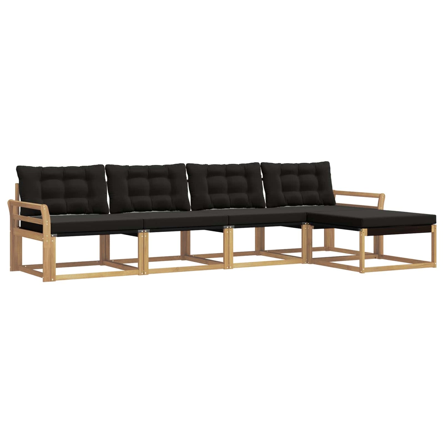 Outdoor-Sofagarnitur mit Kissen 5 pcs Weiß und Schwarz