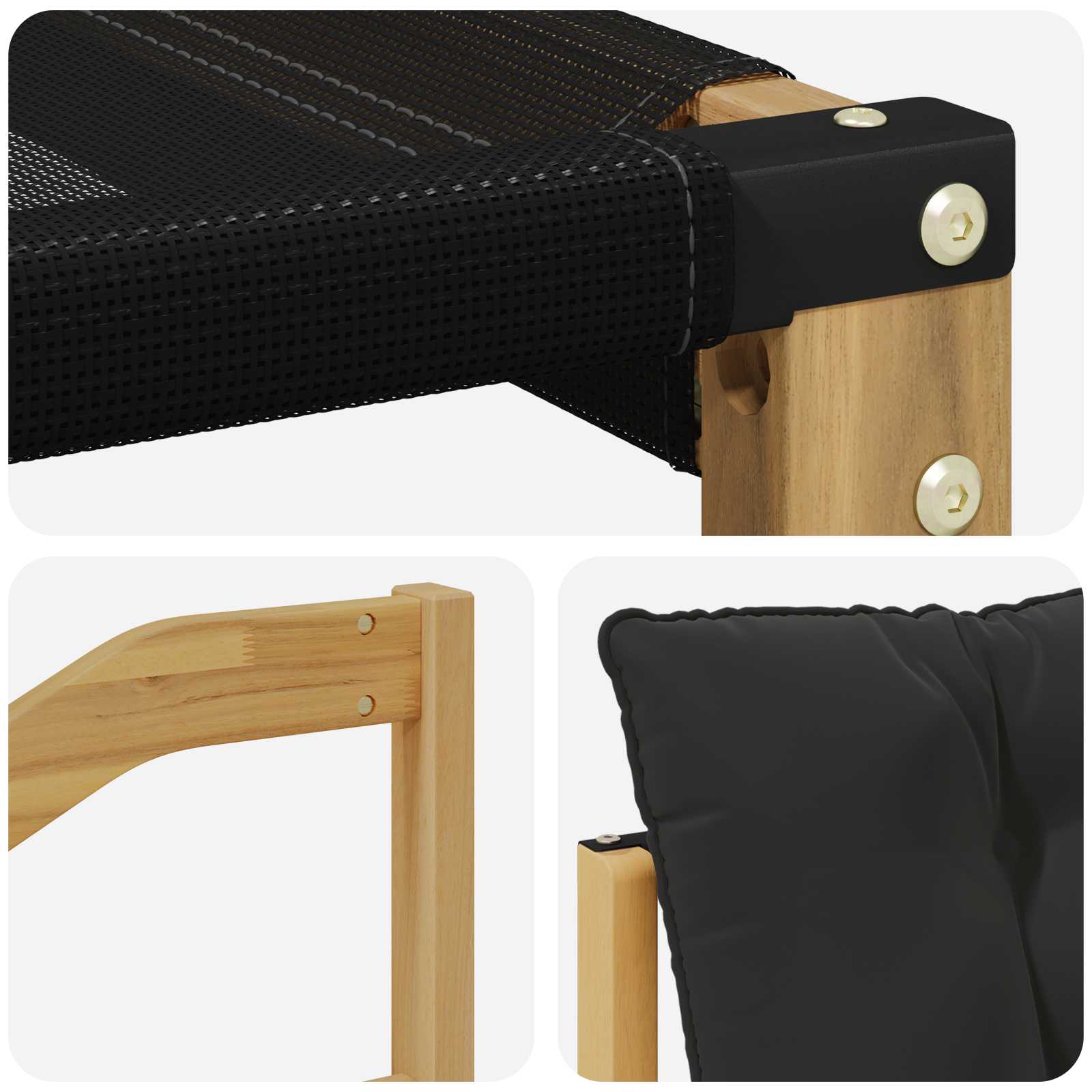 Outdoor-Sofagarnitur mit Kissen 5 pcs Weiß und Schwarz
