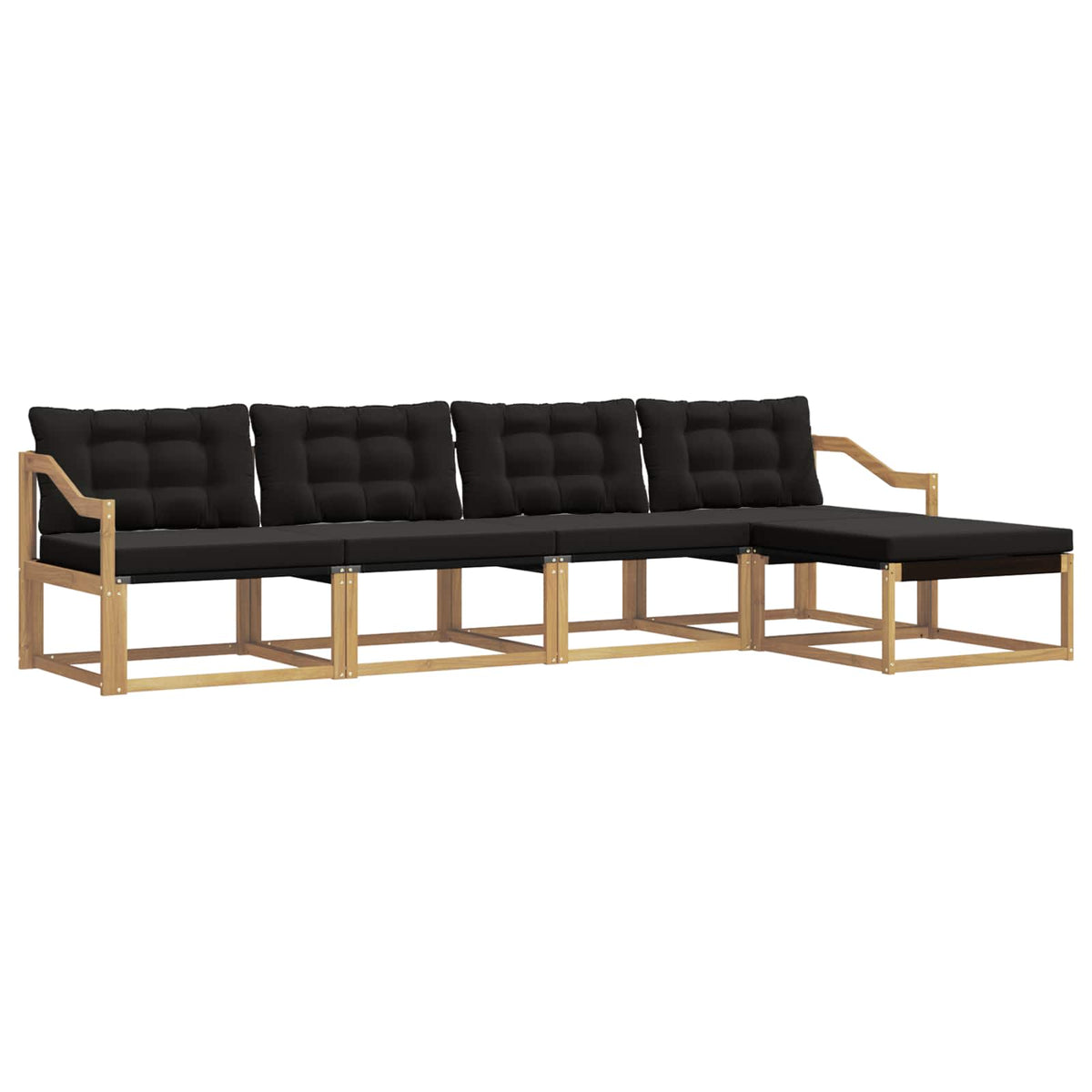 Outdoor-Sofagarnitur 5 stk. Weiß und Schwarz