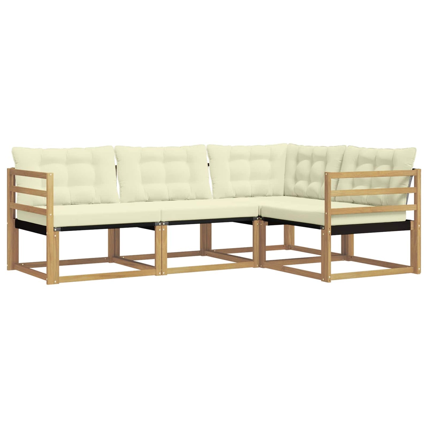 Outdoor-Sofagarnitur mit Kissen 4 pcs Weiß und Creme