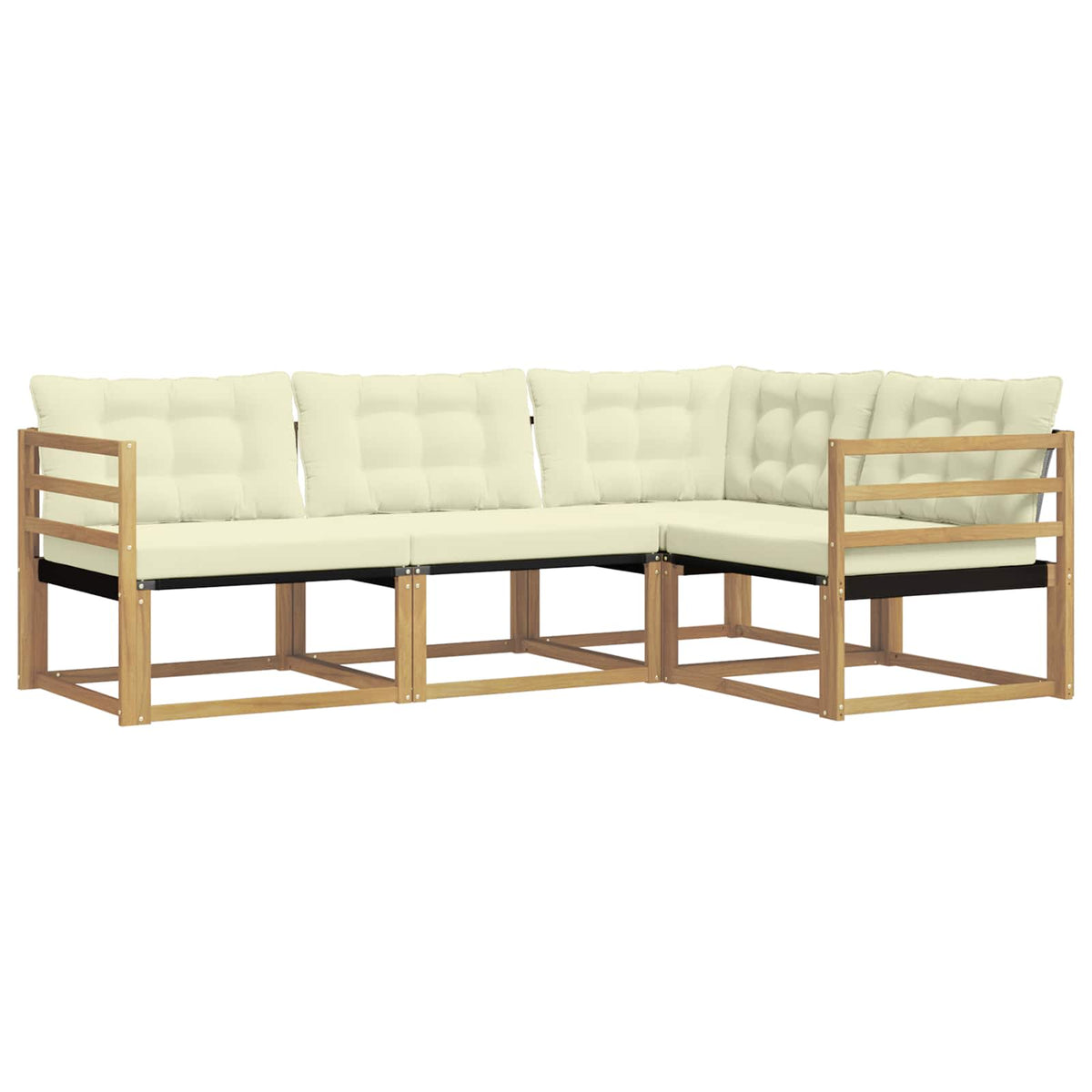Outdoor-Sofagarnitur 4 stk. Weiß und Creme
