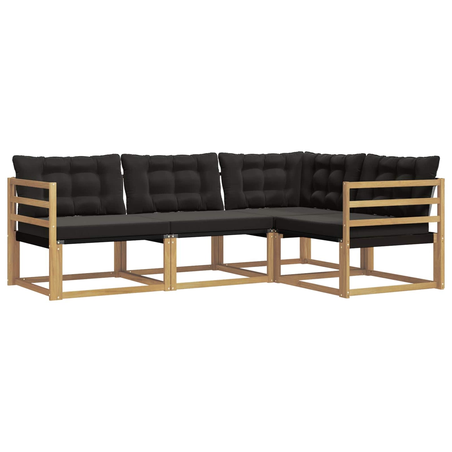 Outdoor-Sofagarnitur mit Kissen 4 pcs Weiß und Schwarz