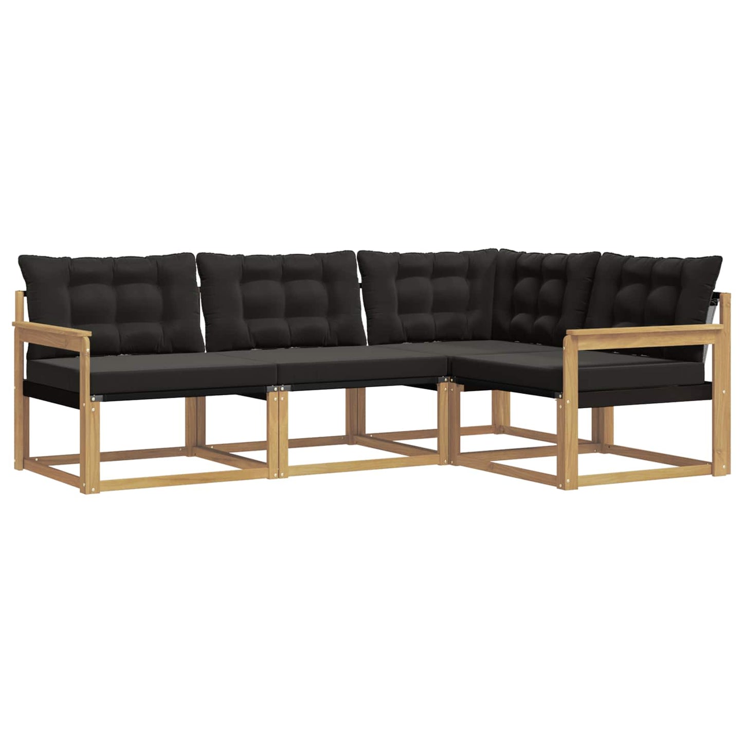 Outdoor-Sofagarnitur mit Kissen 4 pcs Weiß und Schwarz