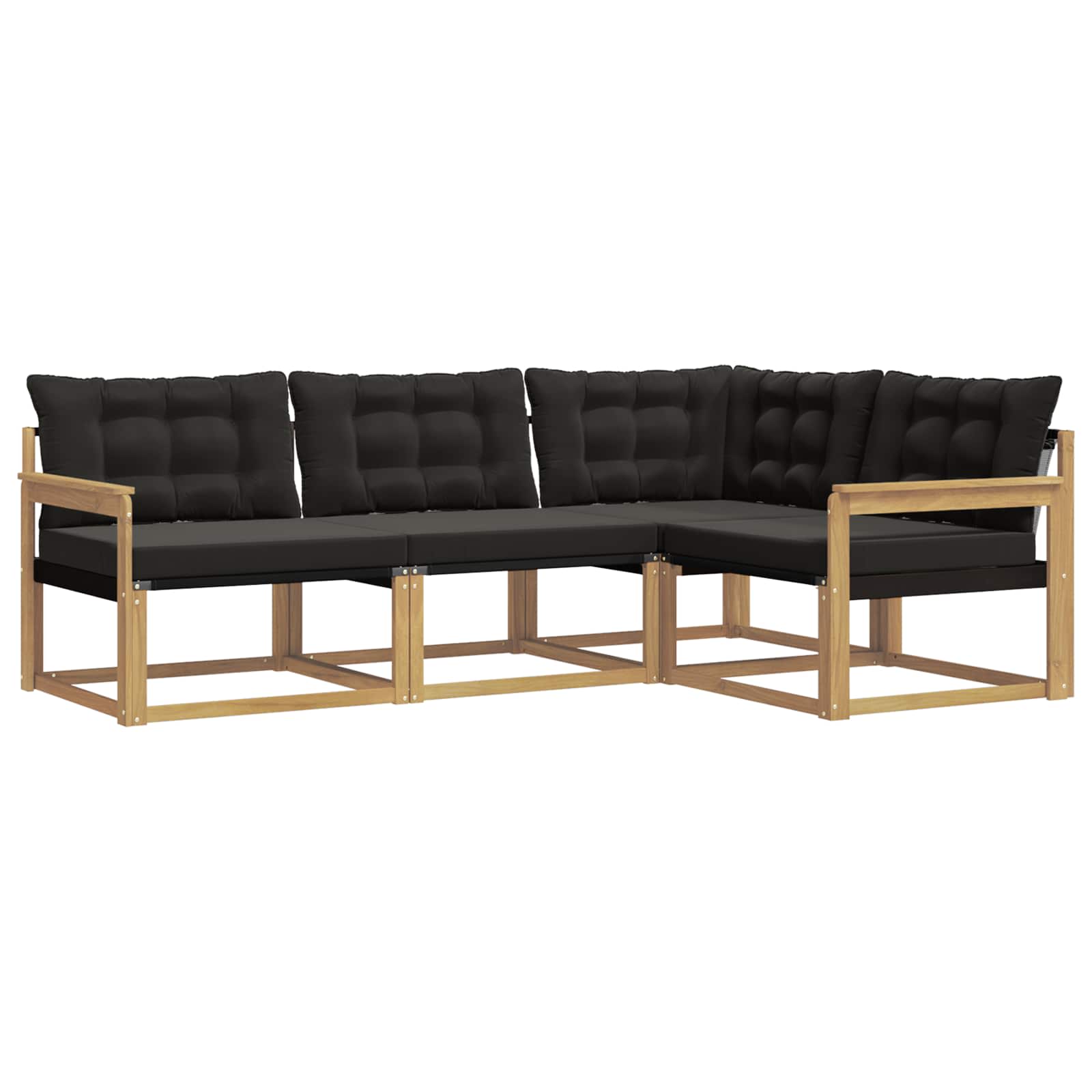 Outdoor-Sofagarnitur mit Kissen 4 pcs Weiß und Schwarz