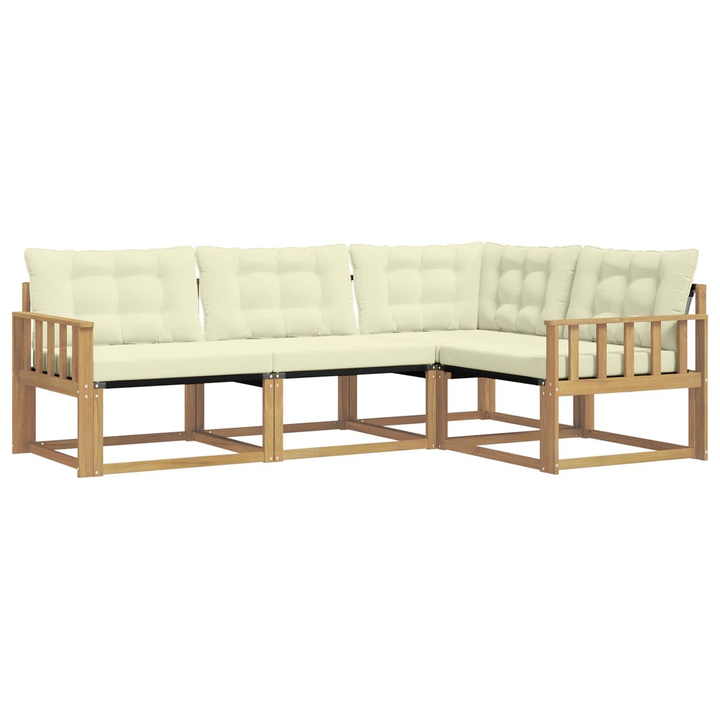 Outdoor-Sofagarnitur mit Kissen 4 pcs Weiß und Creme
