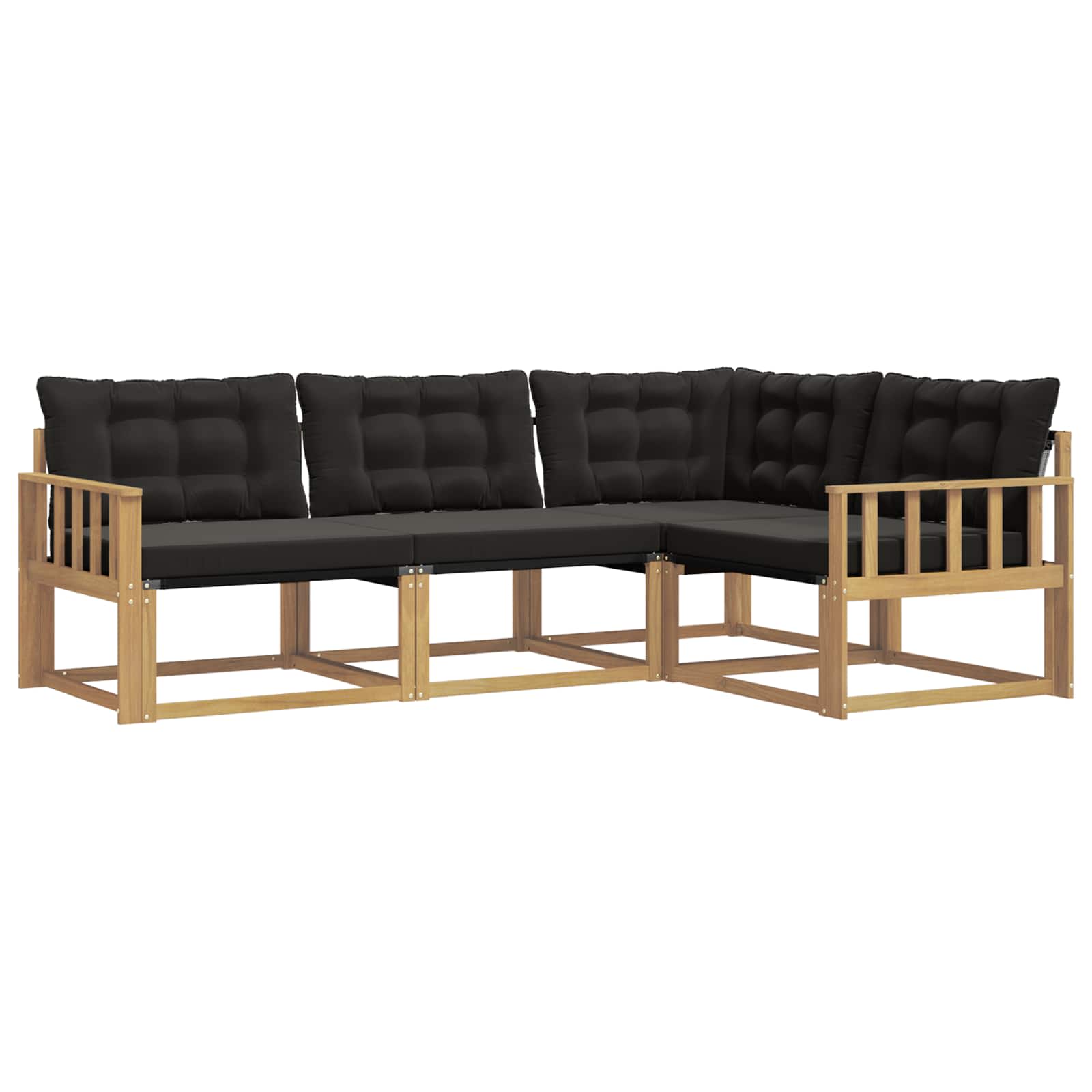 Outdoor-Sofagarnitur mit Kissen 4 pcs Weiß und Schwarz