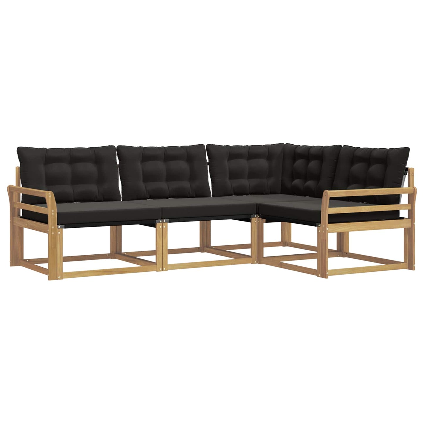 Outdoor-Sofagarnitur mit Kissen 4 pcs Weiß und Schwarz