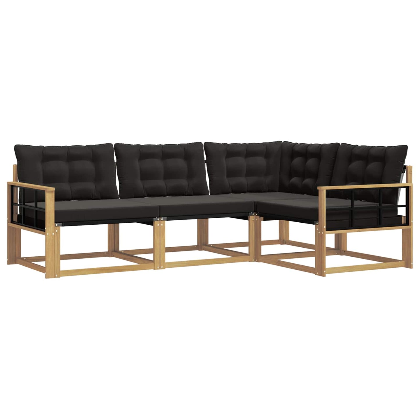 Outdoor-Sofagarnitur mit Kissen 4 pcs Weiß und Schwarz