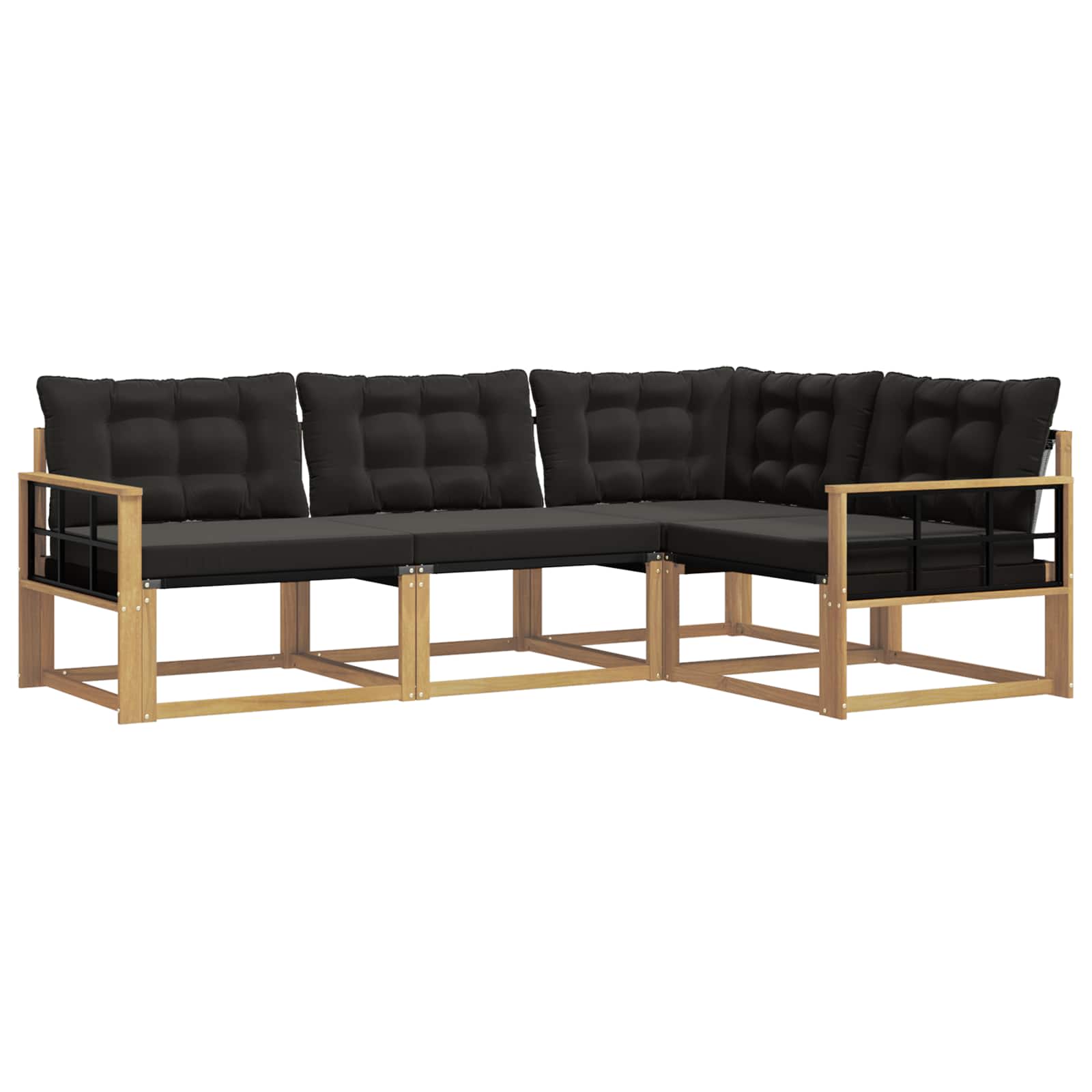Outdoor-Sofagarnitur mit Kissen 4 pcs Weiß und Schwarz