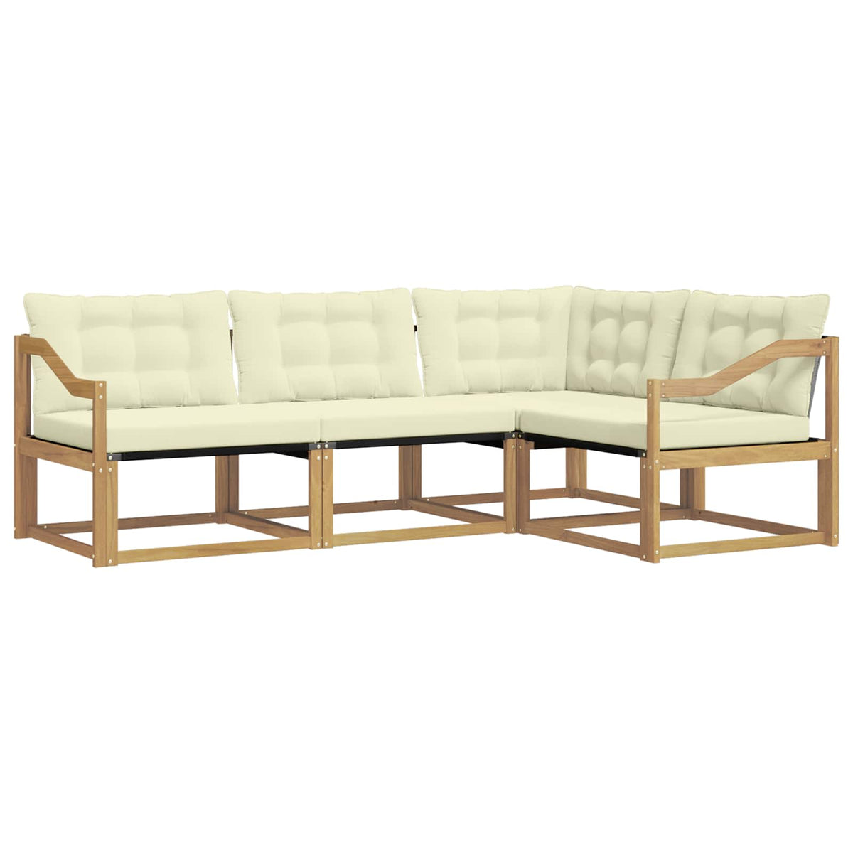 Outdoor-Sofagarnitur 4 stk. Weiß und Creme