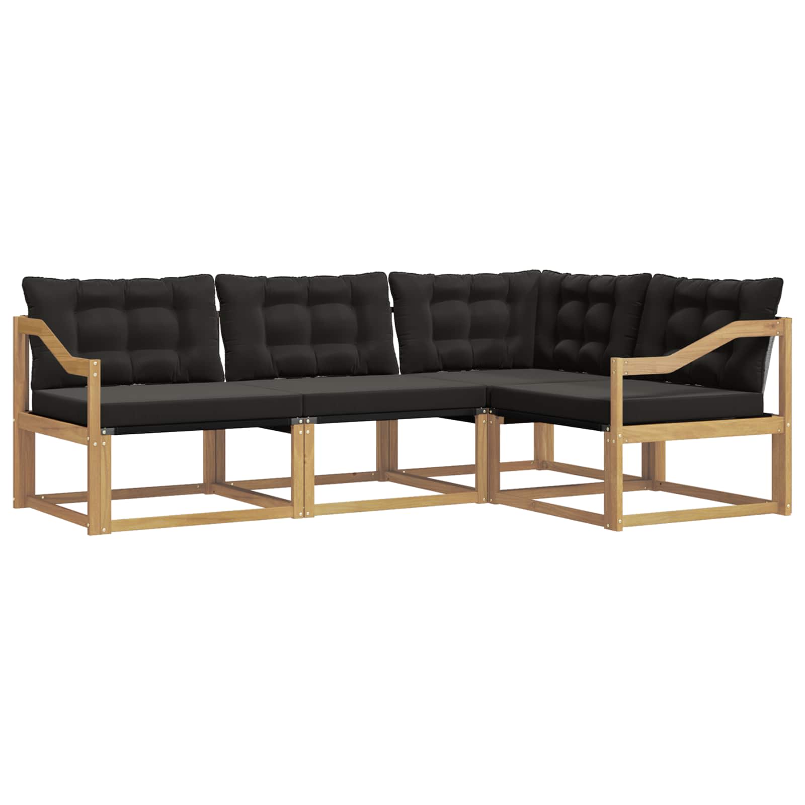 Outdoor-Sofagarnitur mit Kissen 4 pcs Weiß und Schwarz
