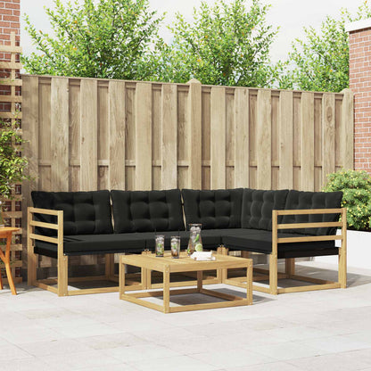 Outdoor-Sofagarnitur 5 stk. Weiß und Schwarz
