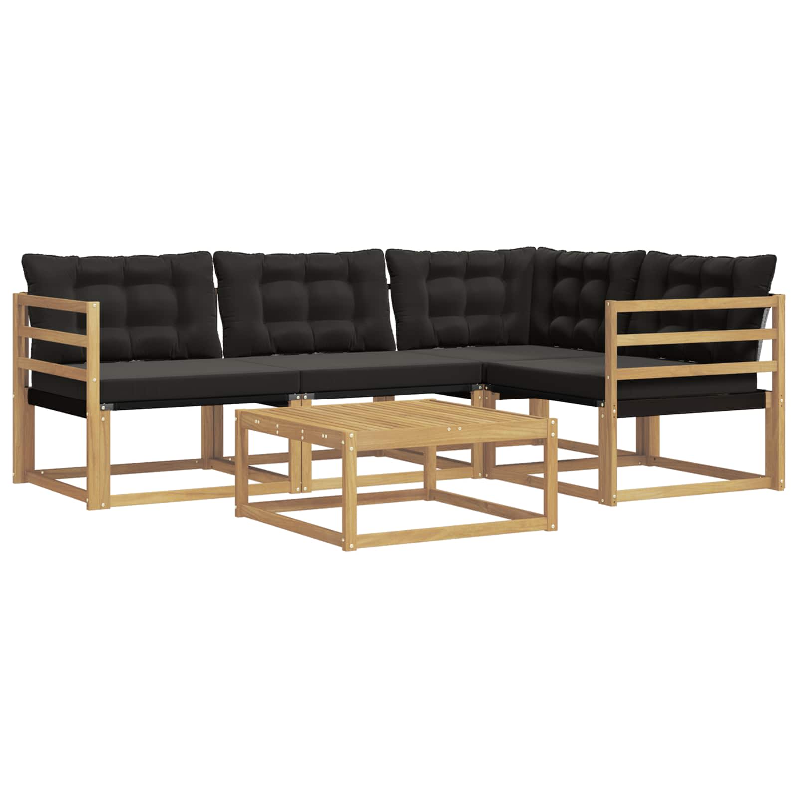 Outdoor-Sofagarnitur 5 pcs Weiß und Schwarz 79 x 79 x 37 cm