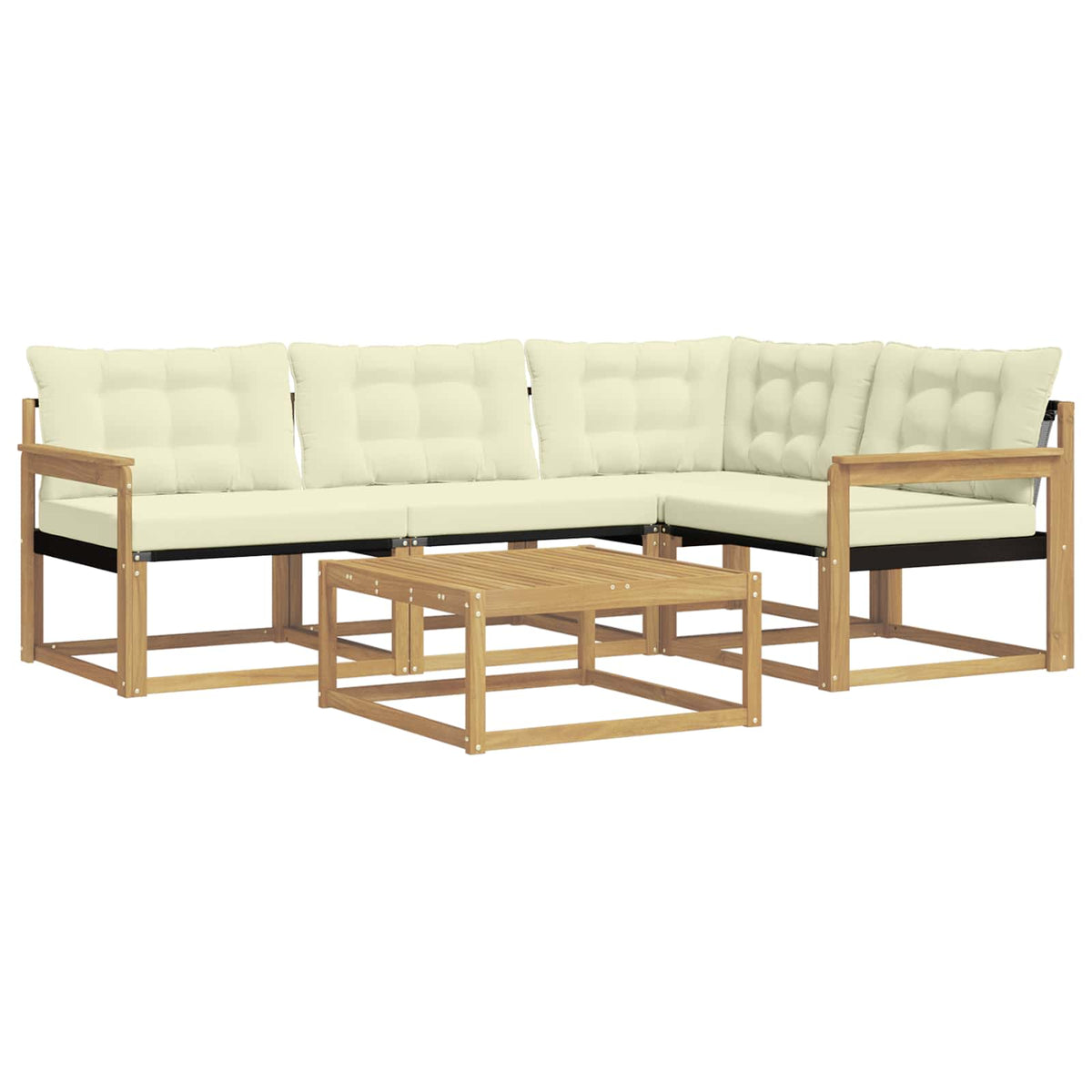 Outdoor-Sofagarnitur 5 stk. Weiß und Creme