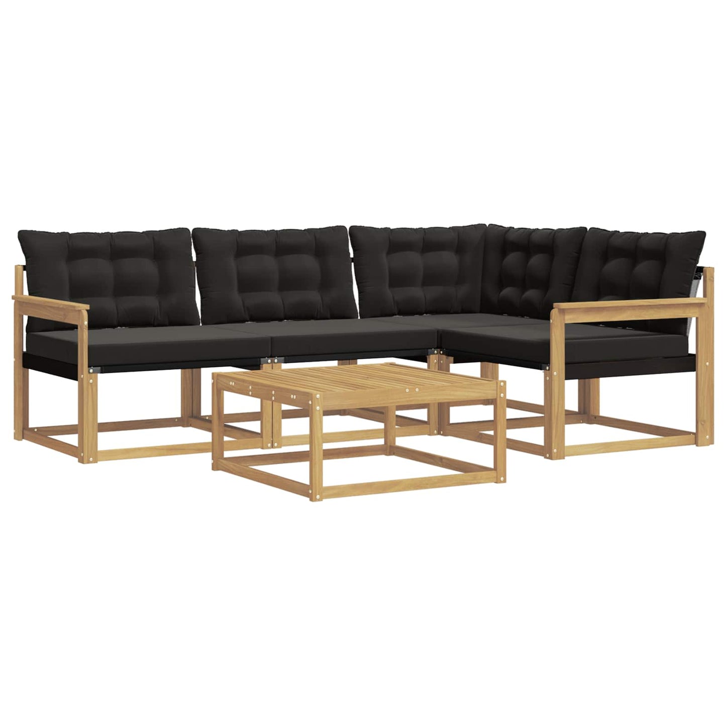 Outdoor-Sofagarnitur 5 pcs Weiß und Schwarz 79 x 79 x 37 cm