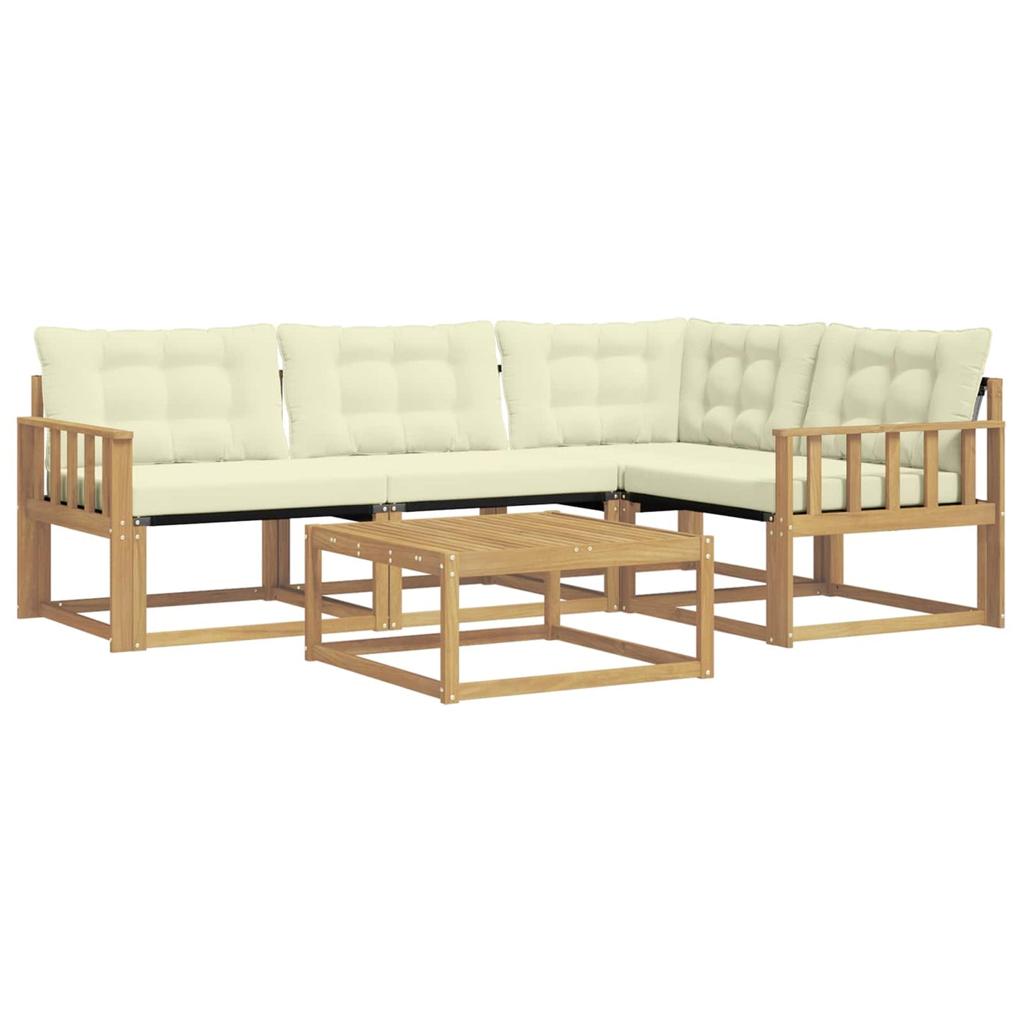 Outdoor-Sofagarnitur 5 pcs Weiß und Creme 79 x 79 x 37 cm