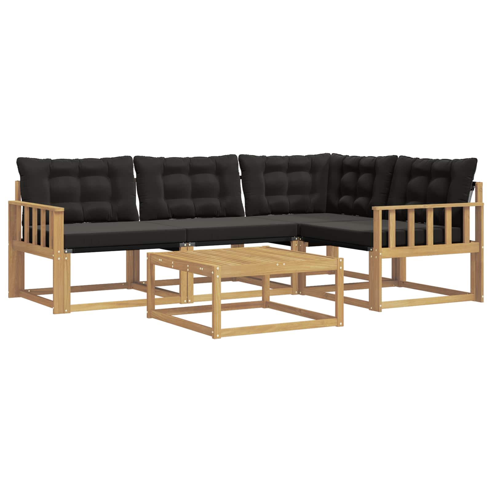 Outdoor-Sofagarnitur 5 pcs Weiß und Schwarz 79 x 79 x 37 cm