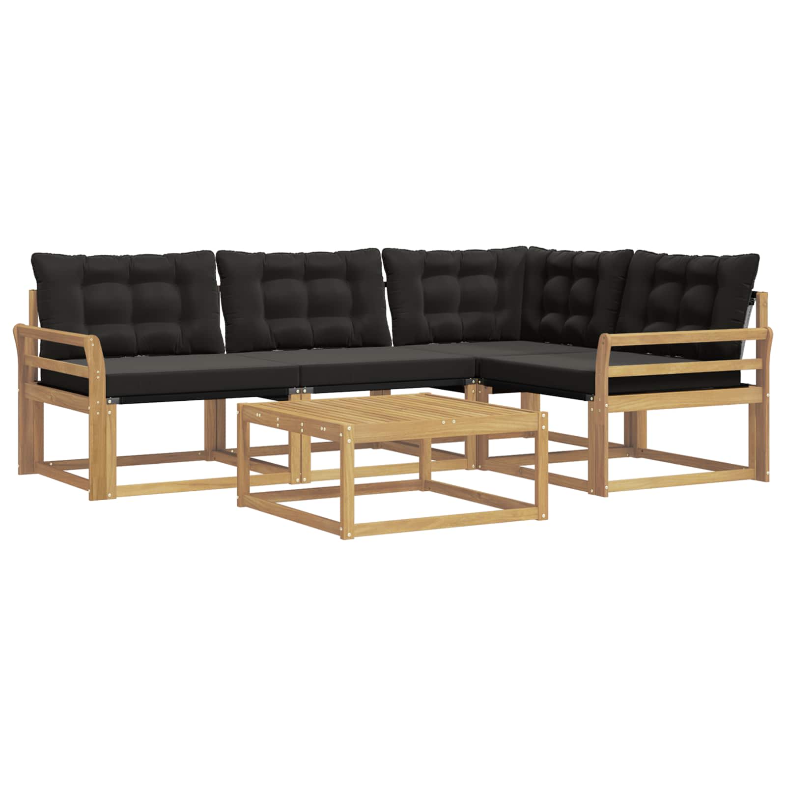 Outdoor-Sofagarnitur 5 pcs Weiß und Schwarz 79 x 79 x 37 cm