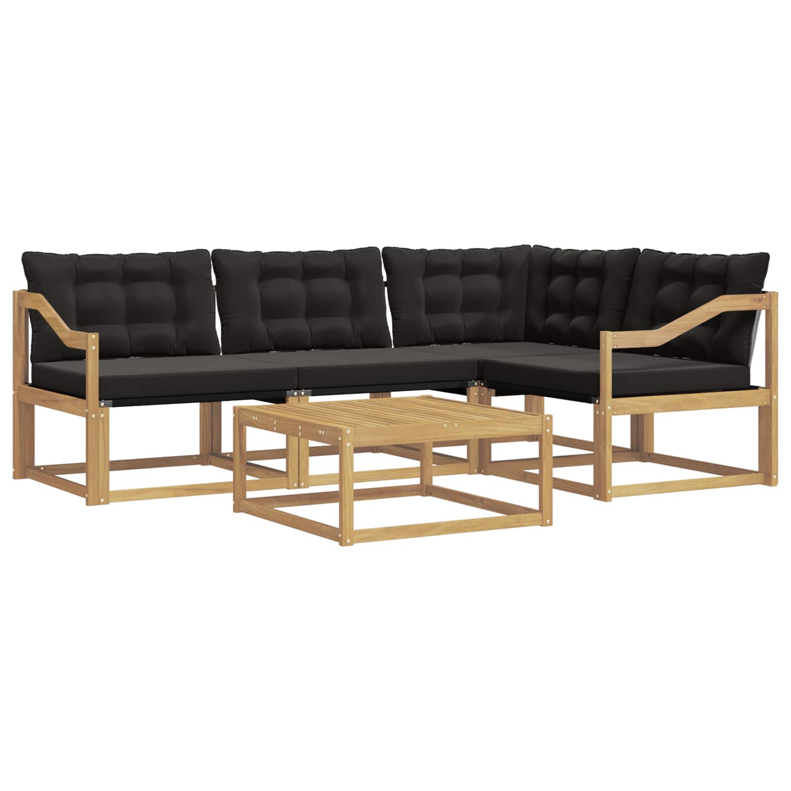 Outdoor-Sofagarnitur 5 pcs Weiß und Schwarz 79 x 79 x 37 cm