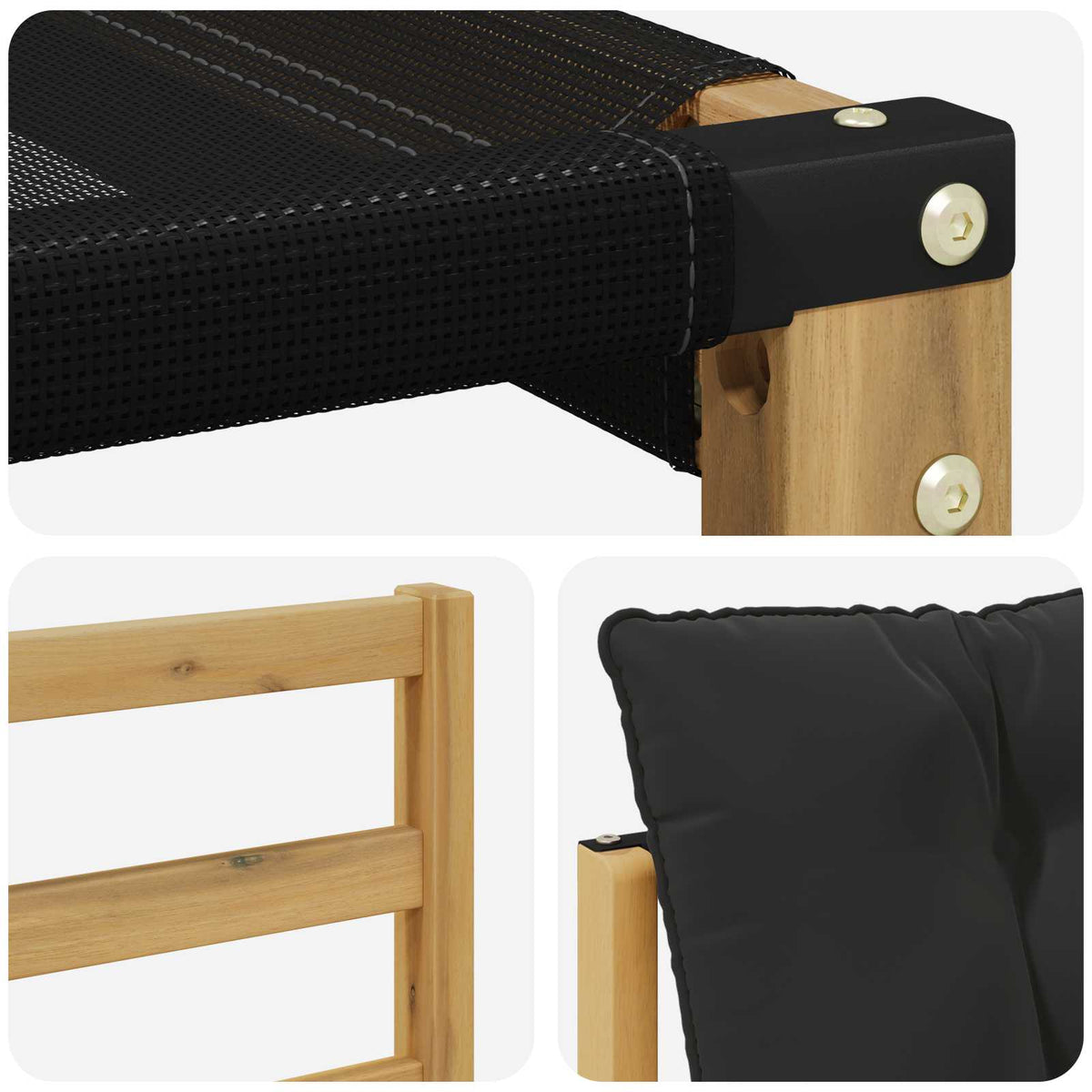 Outdoor-Sofagarnitur 5 stk. Weiß und Schwarz